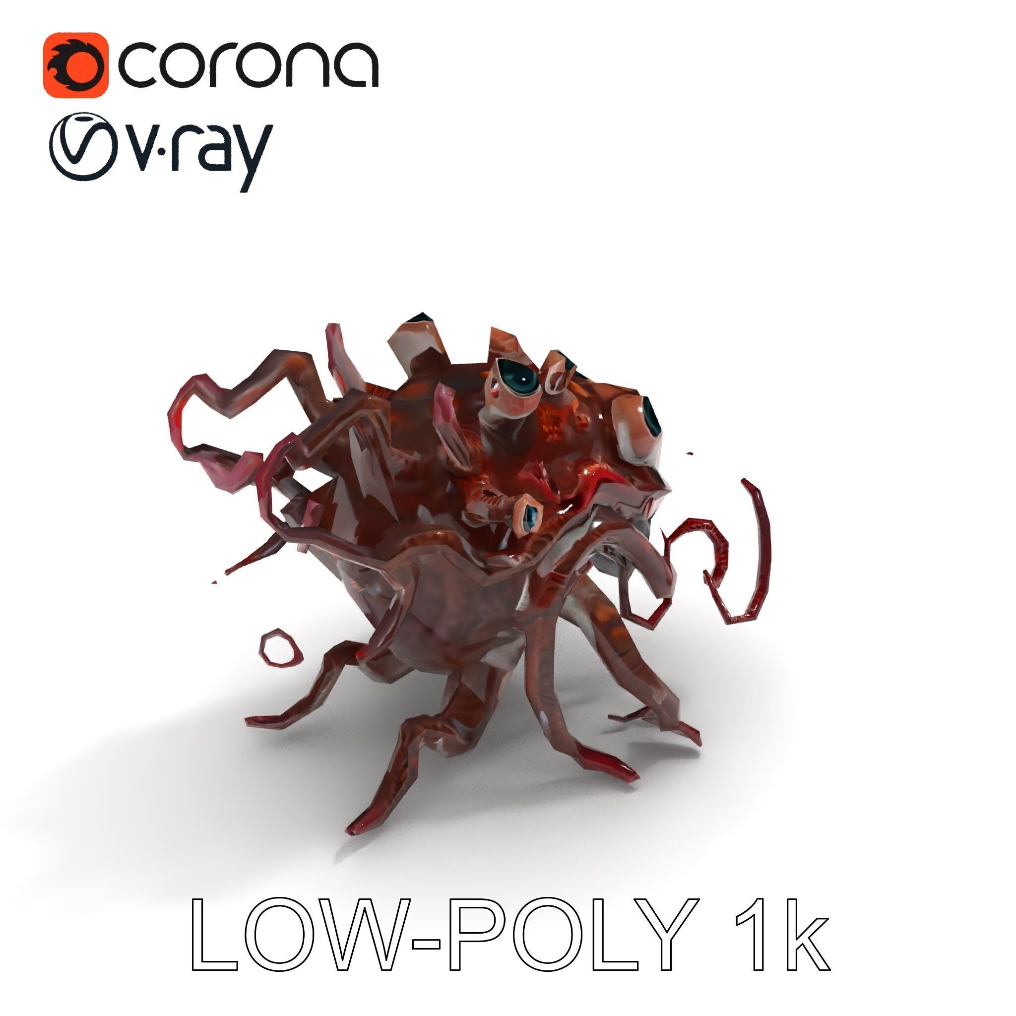 Alien Creature Model Pack for Game and Animation Low-poly 3D model_20