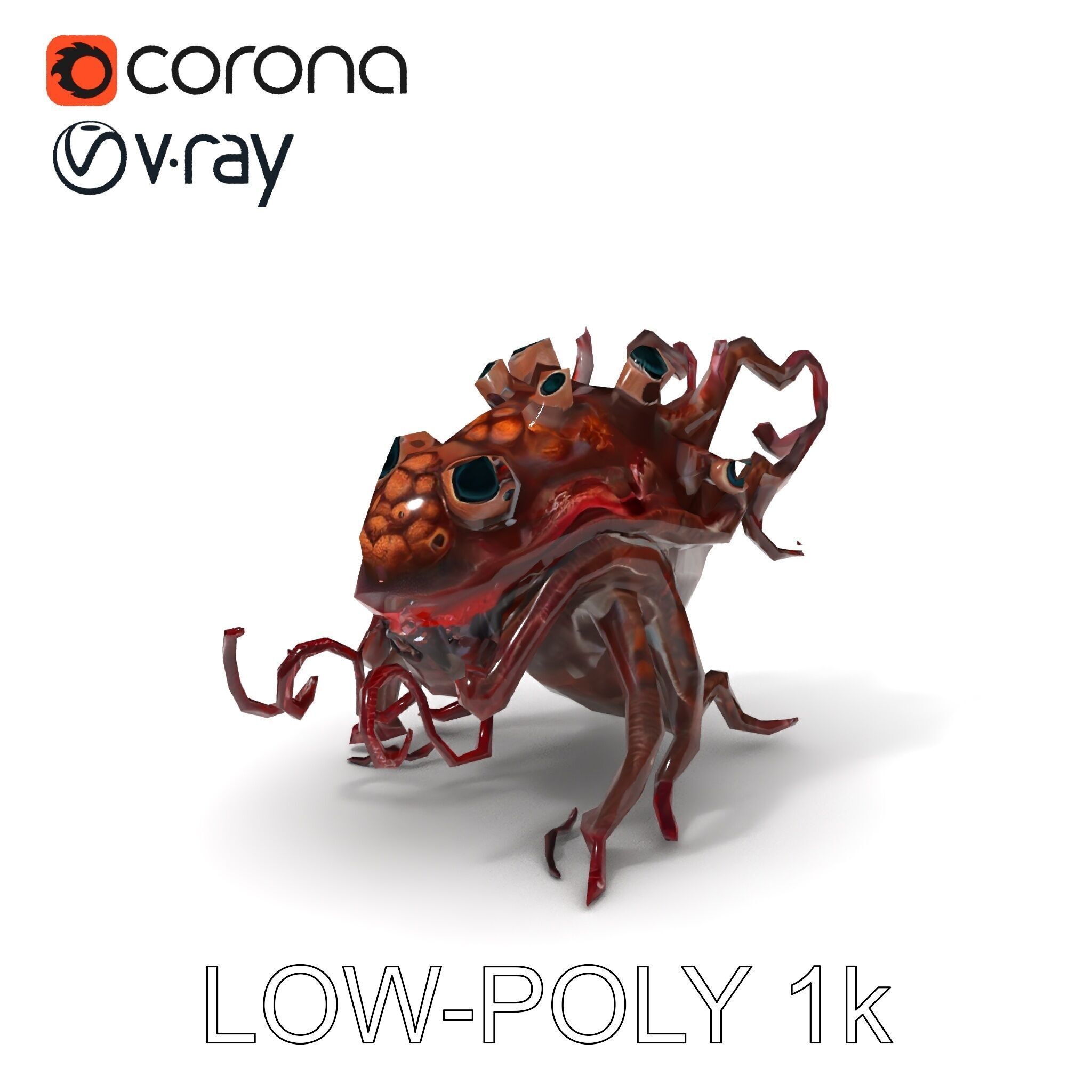 Alien Creature Model Pack for Game and Animation Low-poly 3D model_28