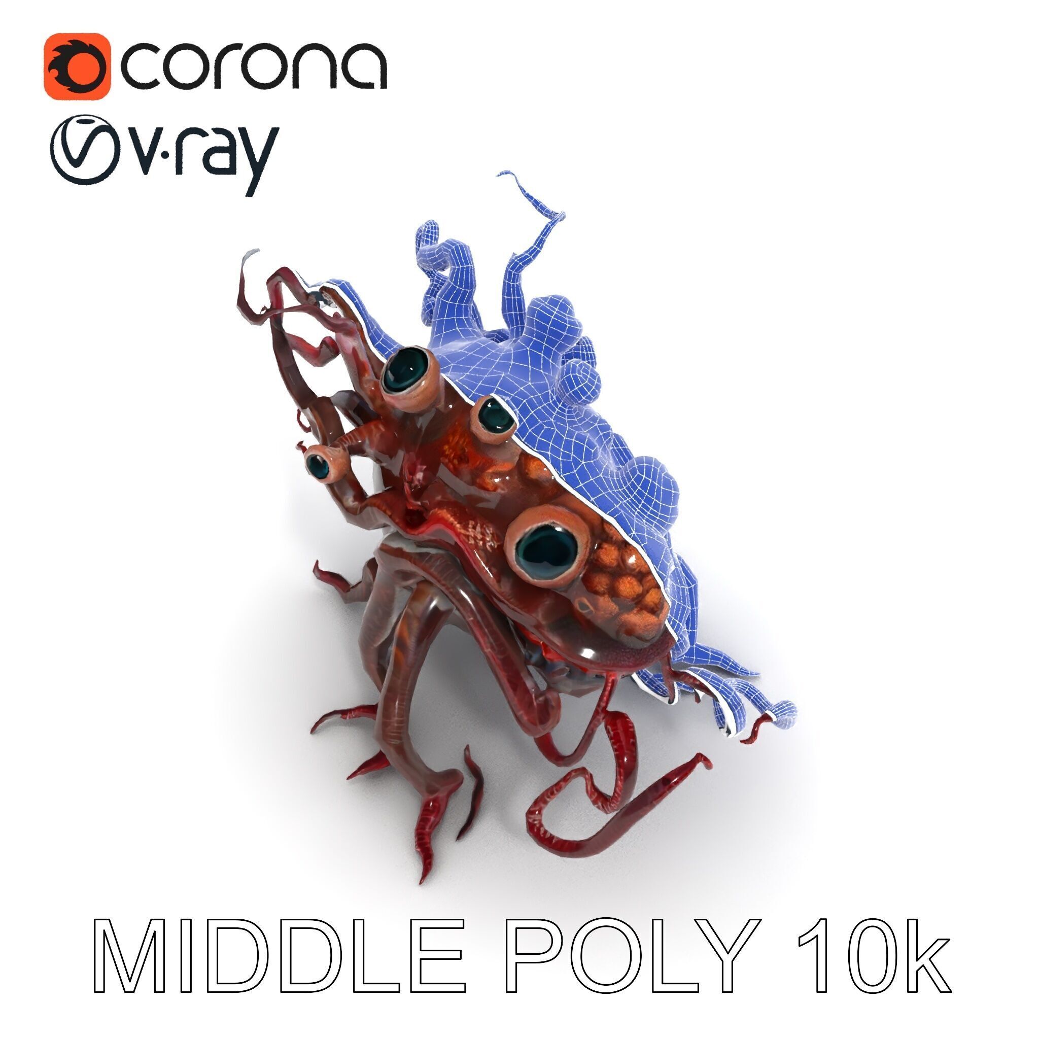 Alien Creature Model Pack for Game and Animation Low-poly 3D model_19