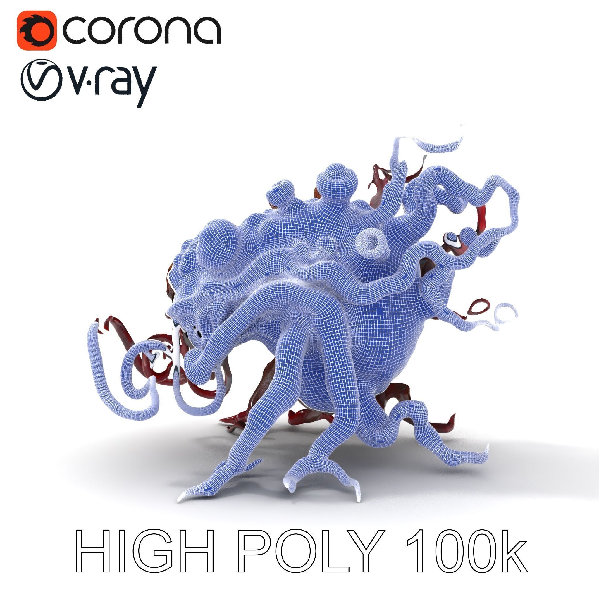 Alien Creature Model Pack for Game and Animation Low-poly 3D model_23