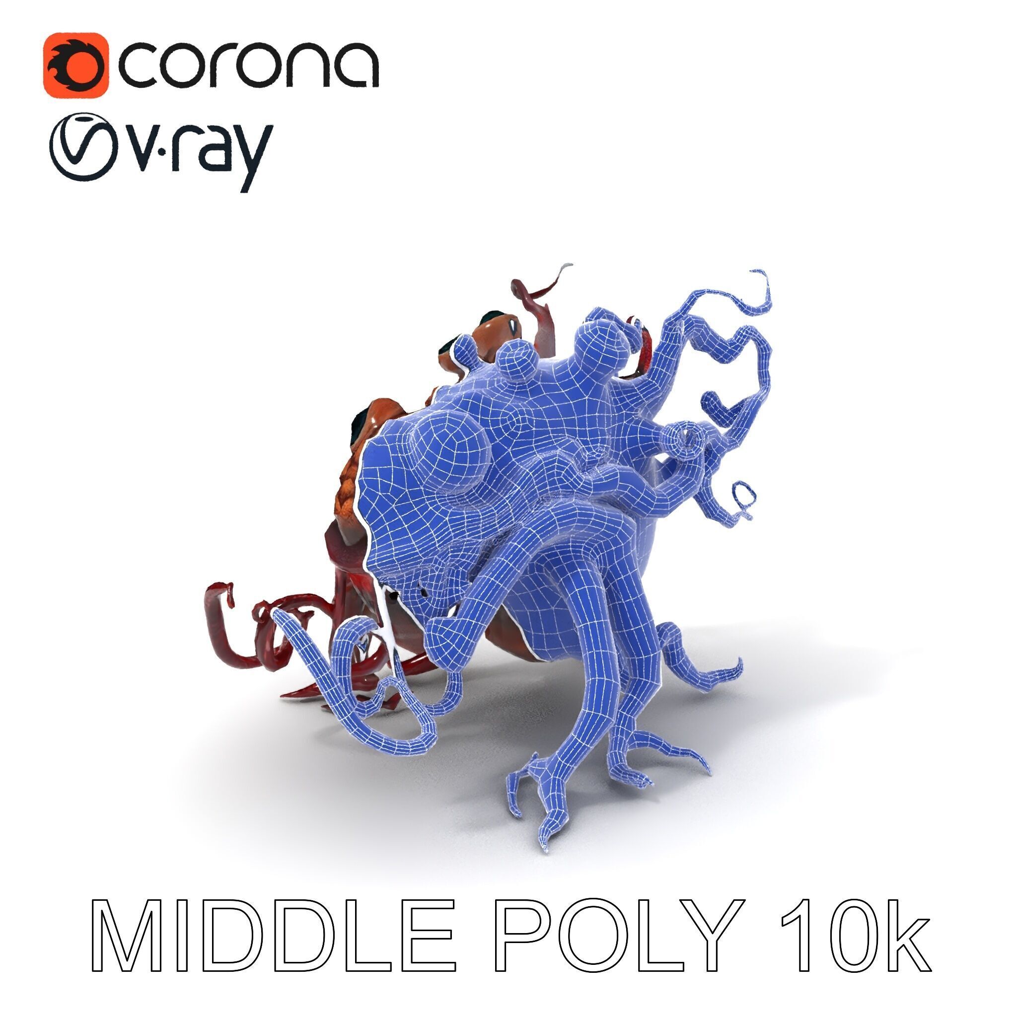 Alien Creature Model Pack for Game and Animation Low-poly 3D model_27