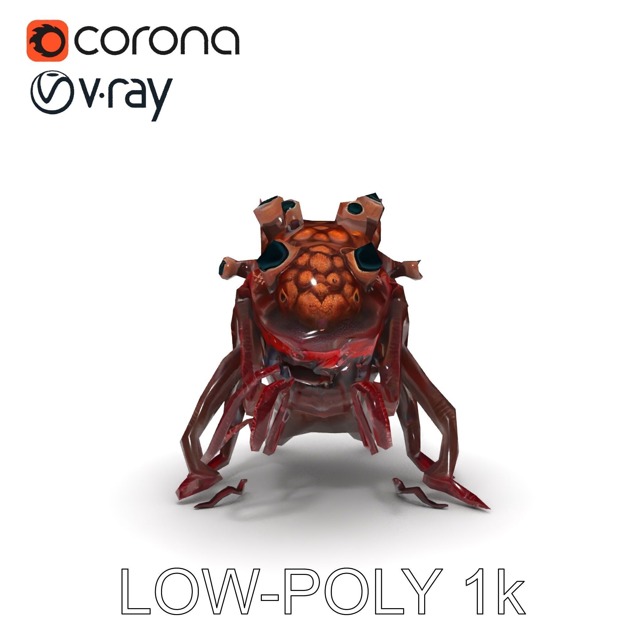 Alien Creature Model Pack for Game and Animation Low-poly 3D model_22