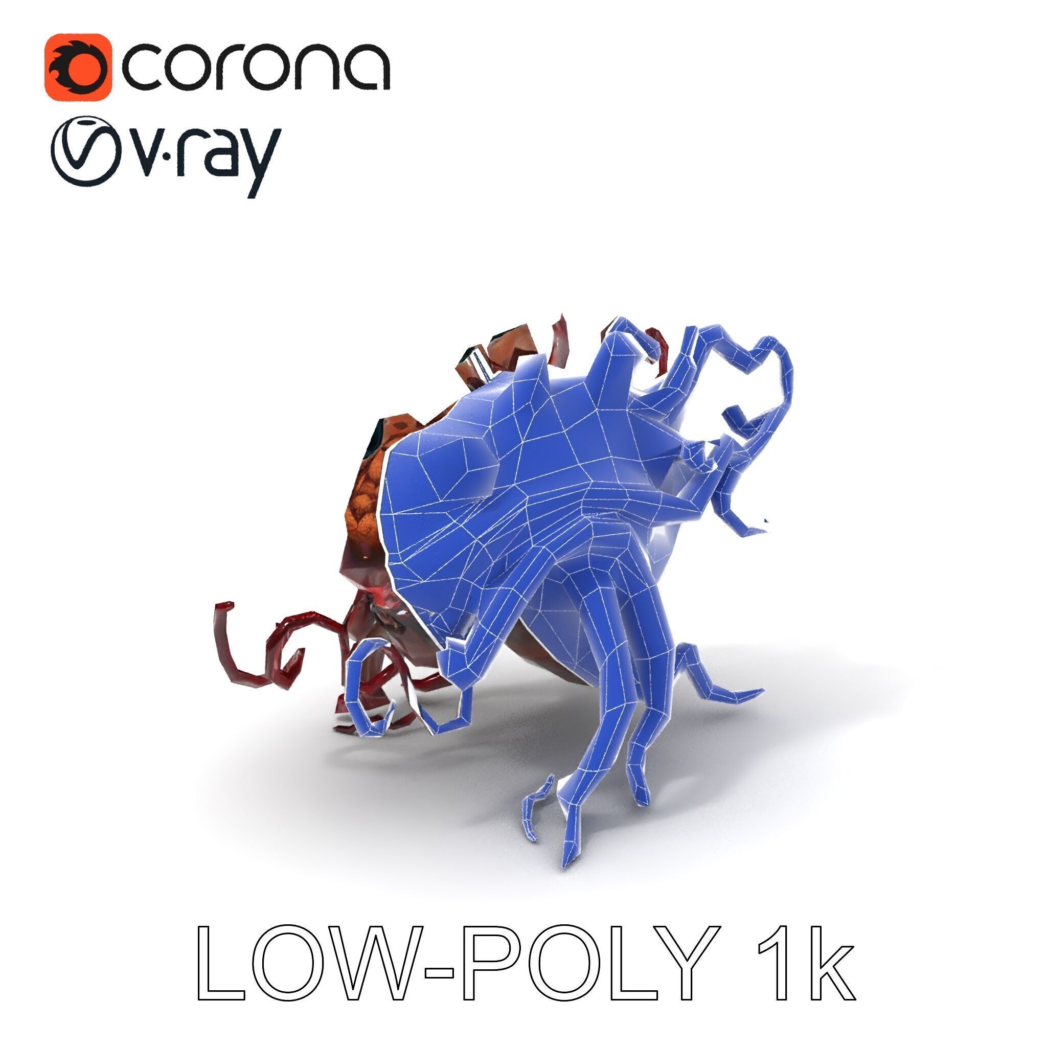 Alien Creature Model Pack for Game and Animation Low-poly 3D model_31