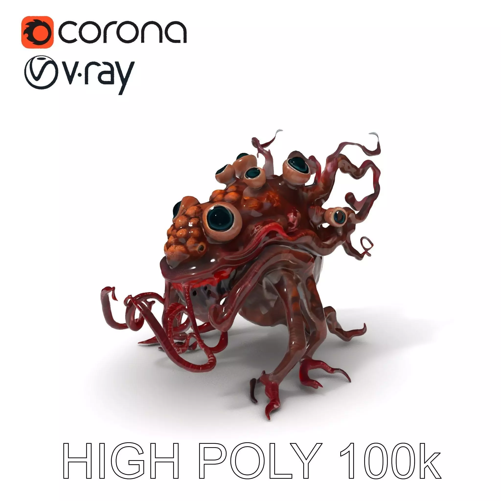 Alien Creature Model Pack for Game and Animation Low-poly 3D model_0