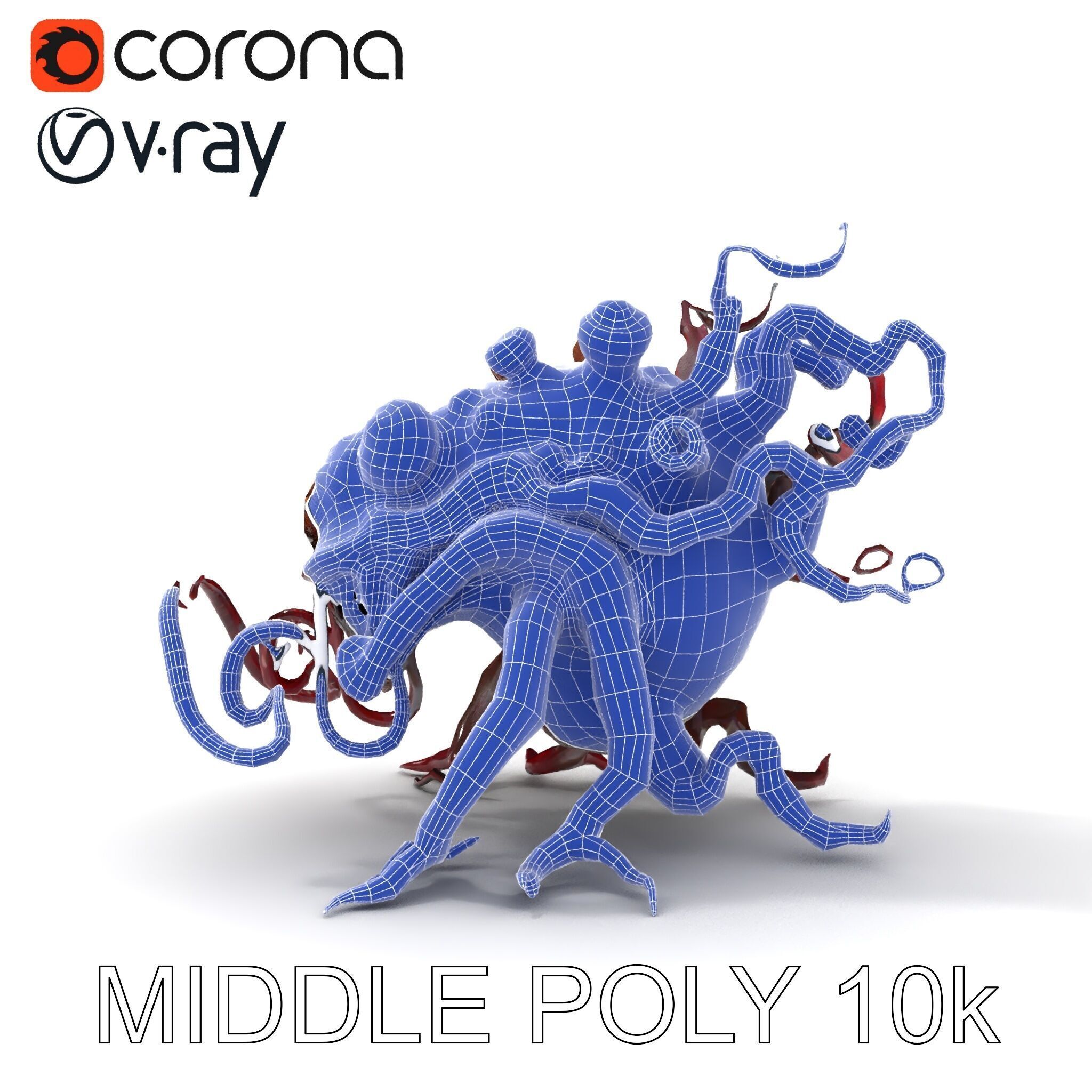 Alien Creature Model Pack for Game and Animation Low-poly 3D model_6