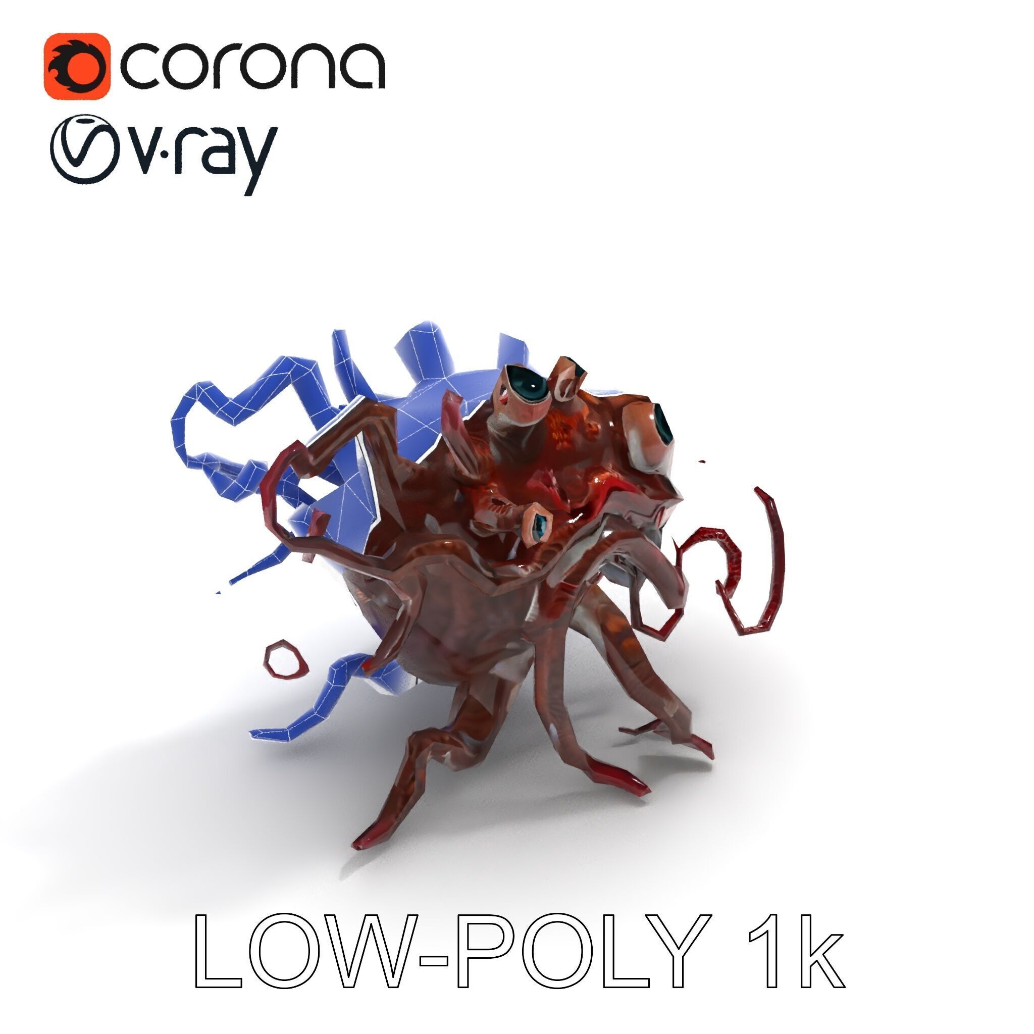 Alien Creature Model Pack for Game and Animation Low-poly 3D model_25