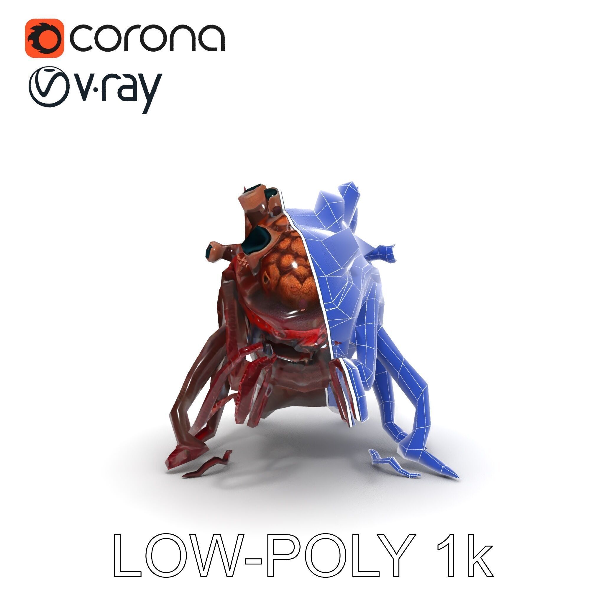 Alien Creature Model Pack for Game and Animation Low-poly 3D model_34