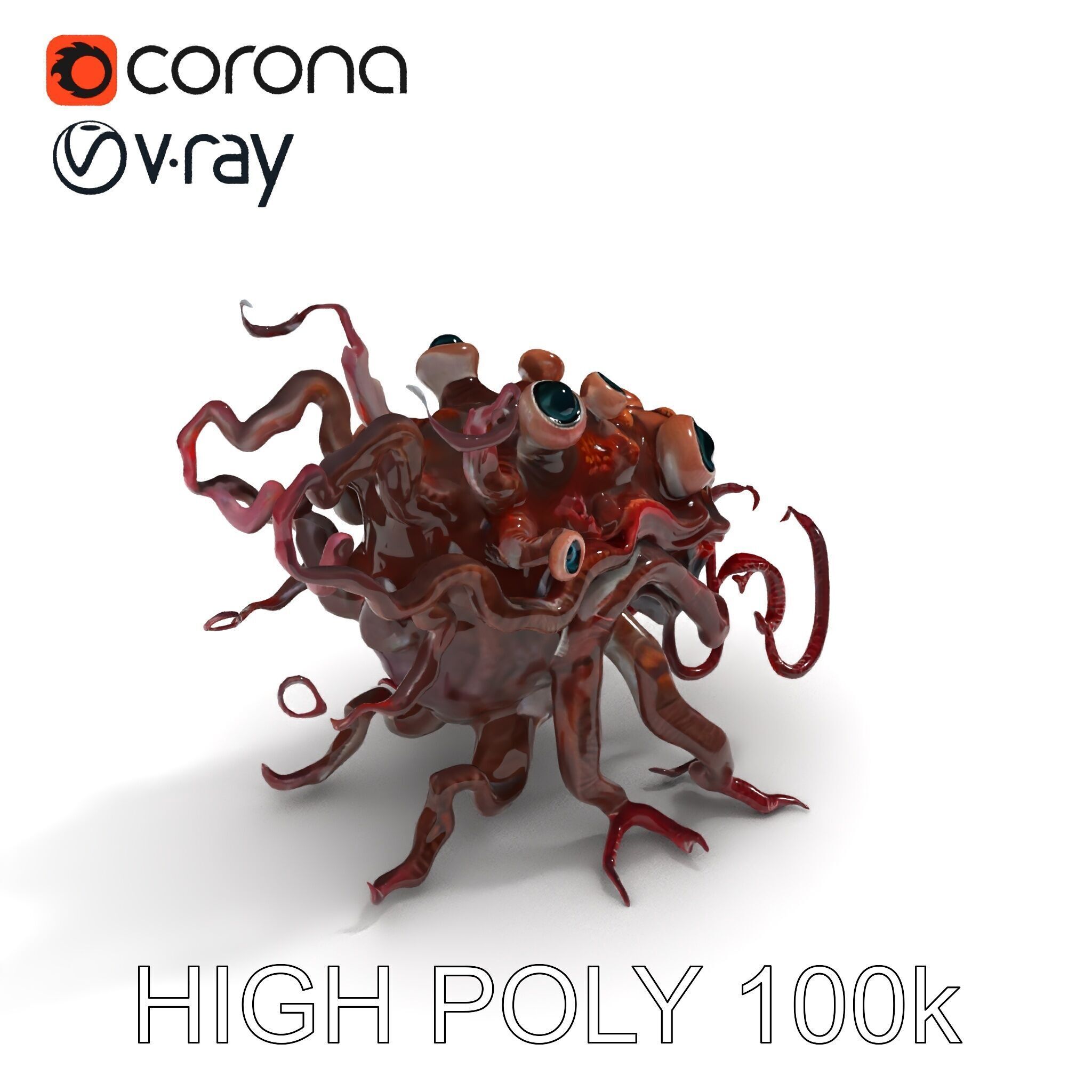 Alien Creature Model Pack for Game and Animation Low-poly 3D model_29