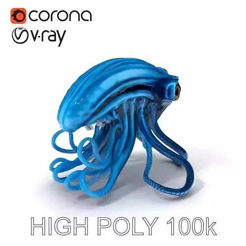 Futuristic Robotic Cephalopod Model Pack Low-poly 3D model