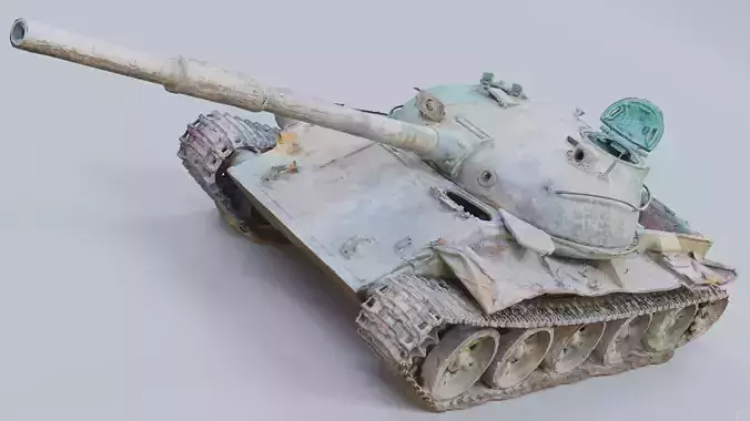 Photogrammetry Tank Low-poly 3D model