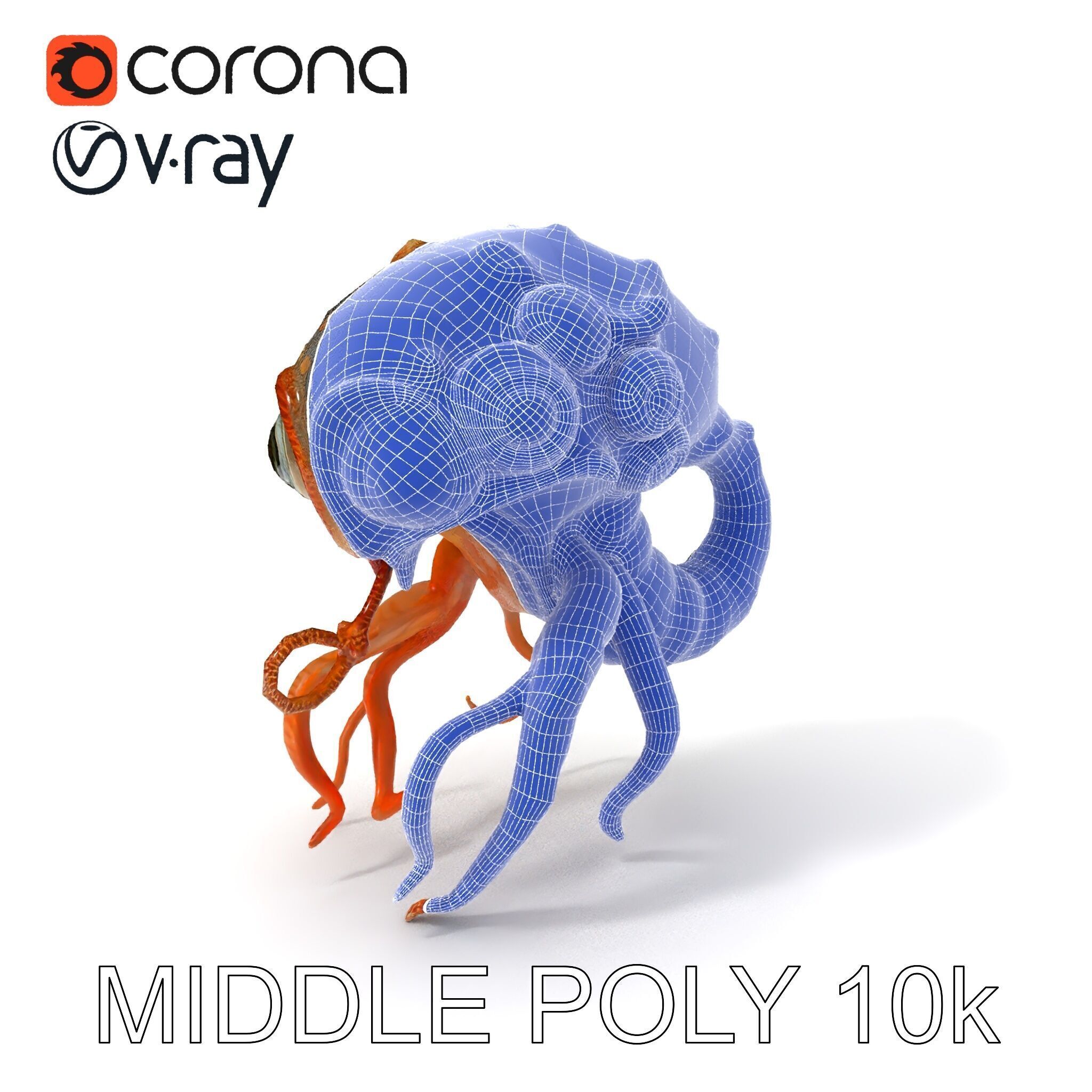 Alien Creature Model Pack with PBR Textures Low-poly 3D model_20