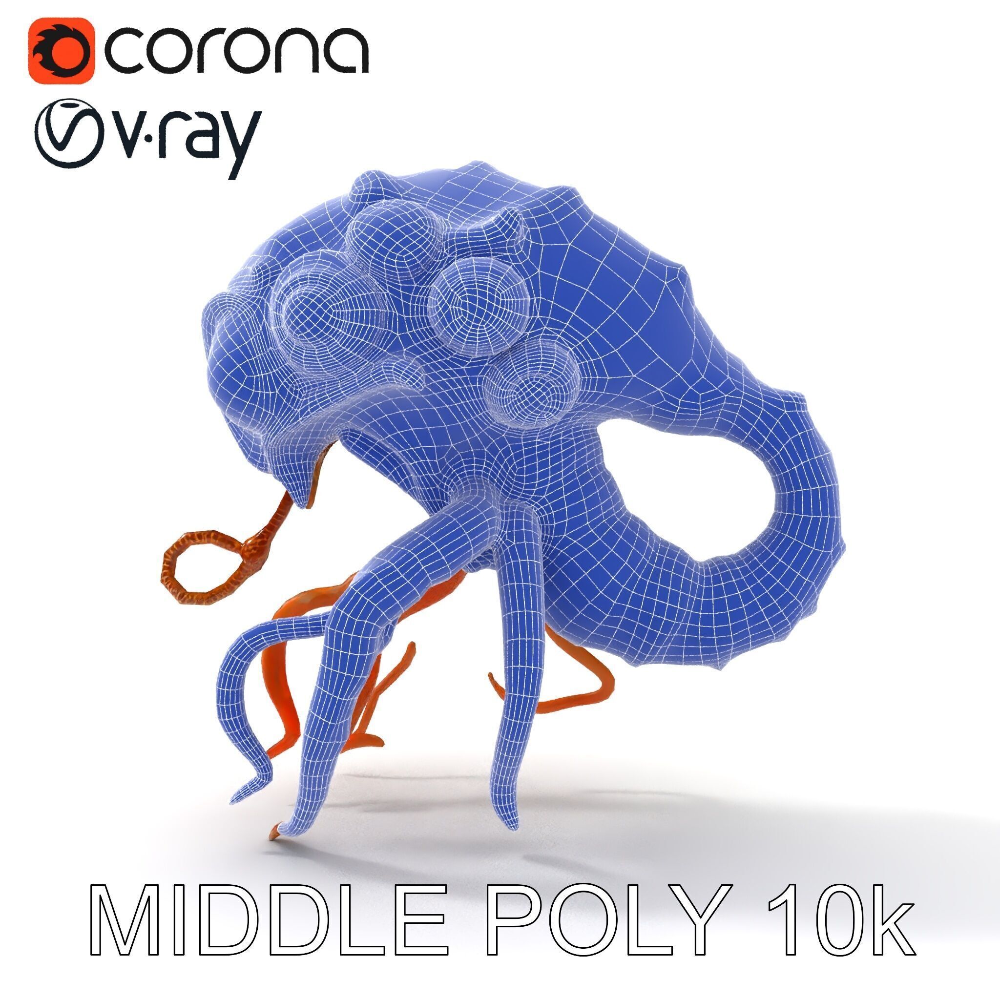 Alien Creature Model Pack with PBR Textures Low-poly 3D model_9