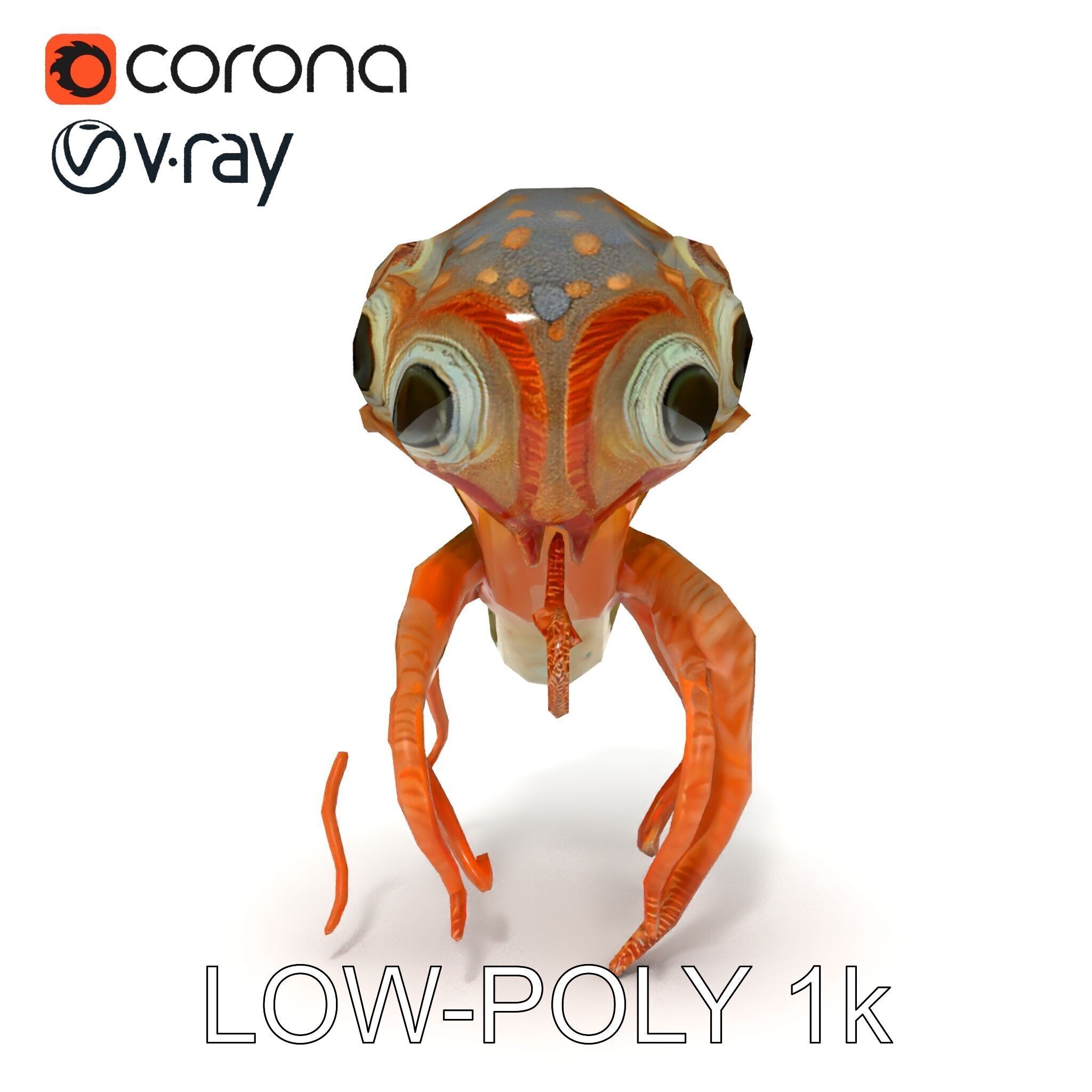 Alien Creature Model Pack with PBR Textures Low-poly 3D model_19