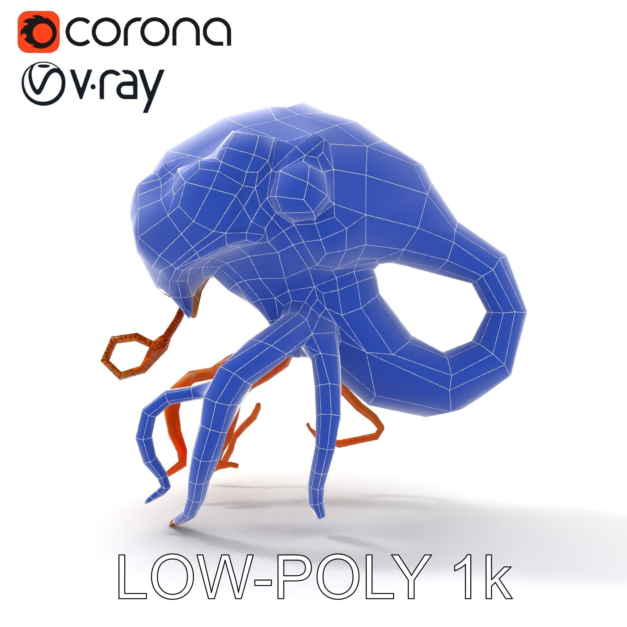 Alien Creature Model Pack with PBR Textures Low-poly 3D model_34