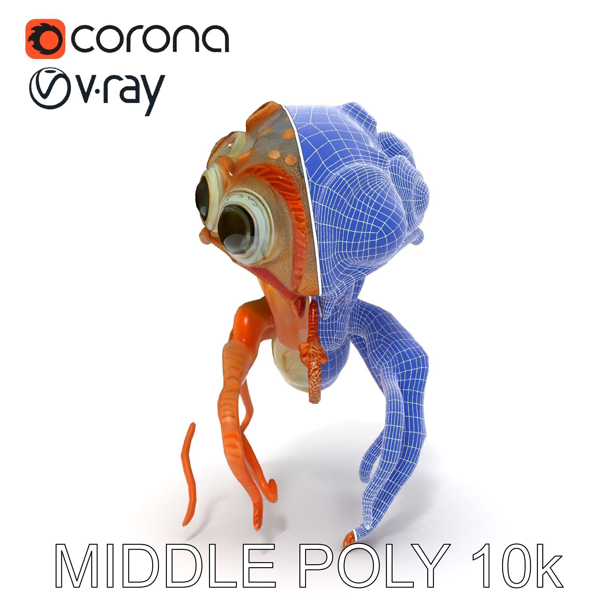 Alien Creature Model Pack with PBR Textures Low-poly 3D model_22