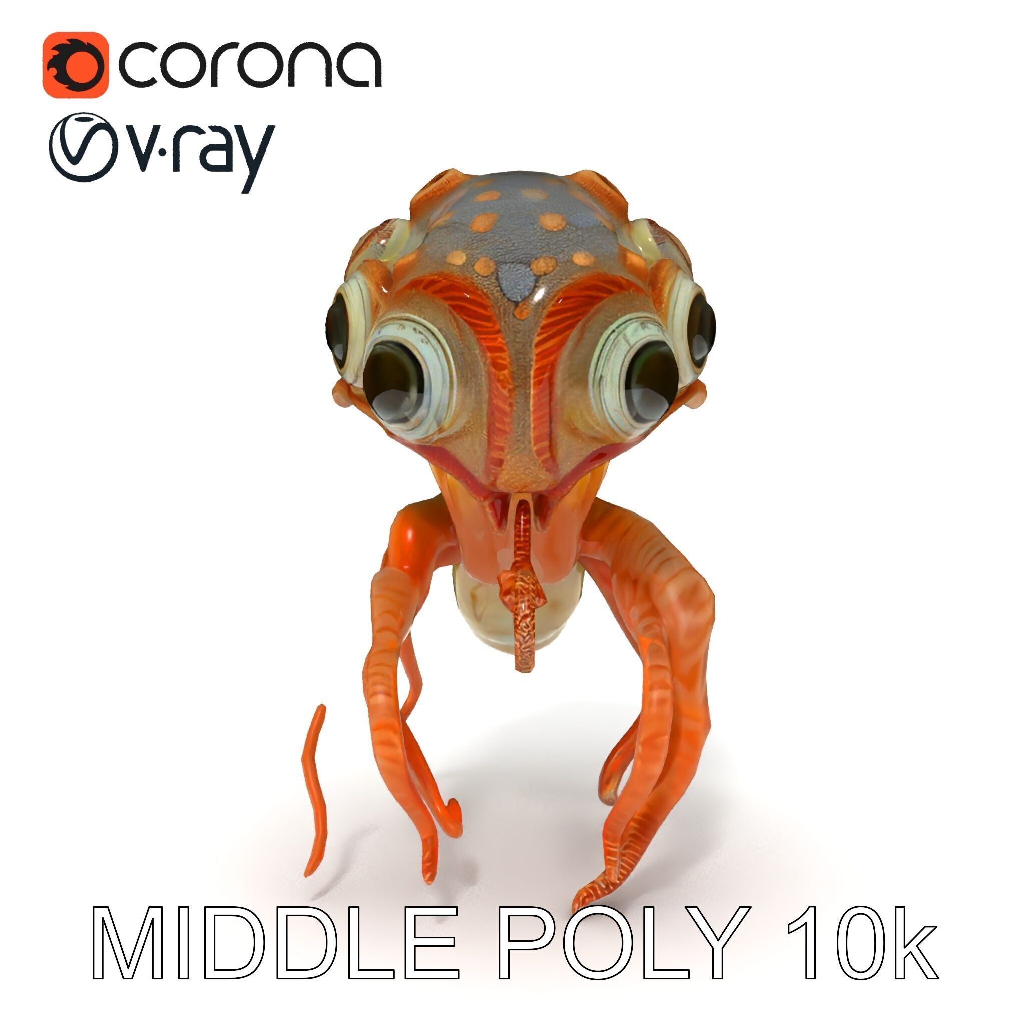 Alien Creature Model Pack with PBR Textures Low-poly 3D model_27