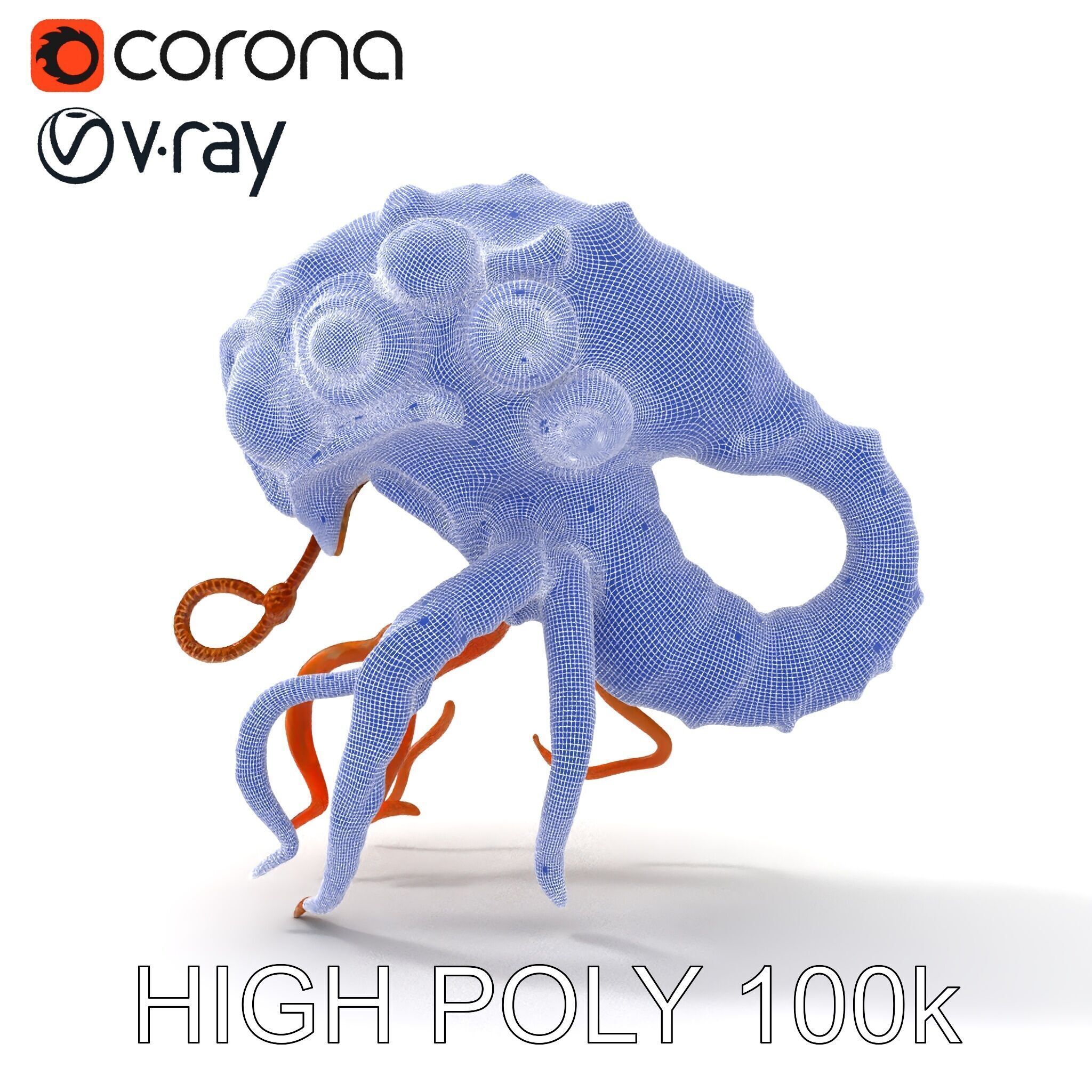 Alien Creature Model Pack with PBR Textures Low-poly 3D model_35