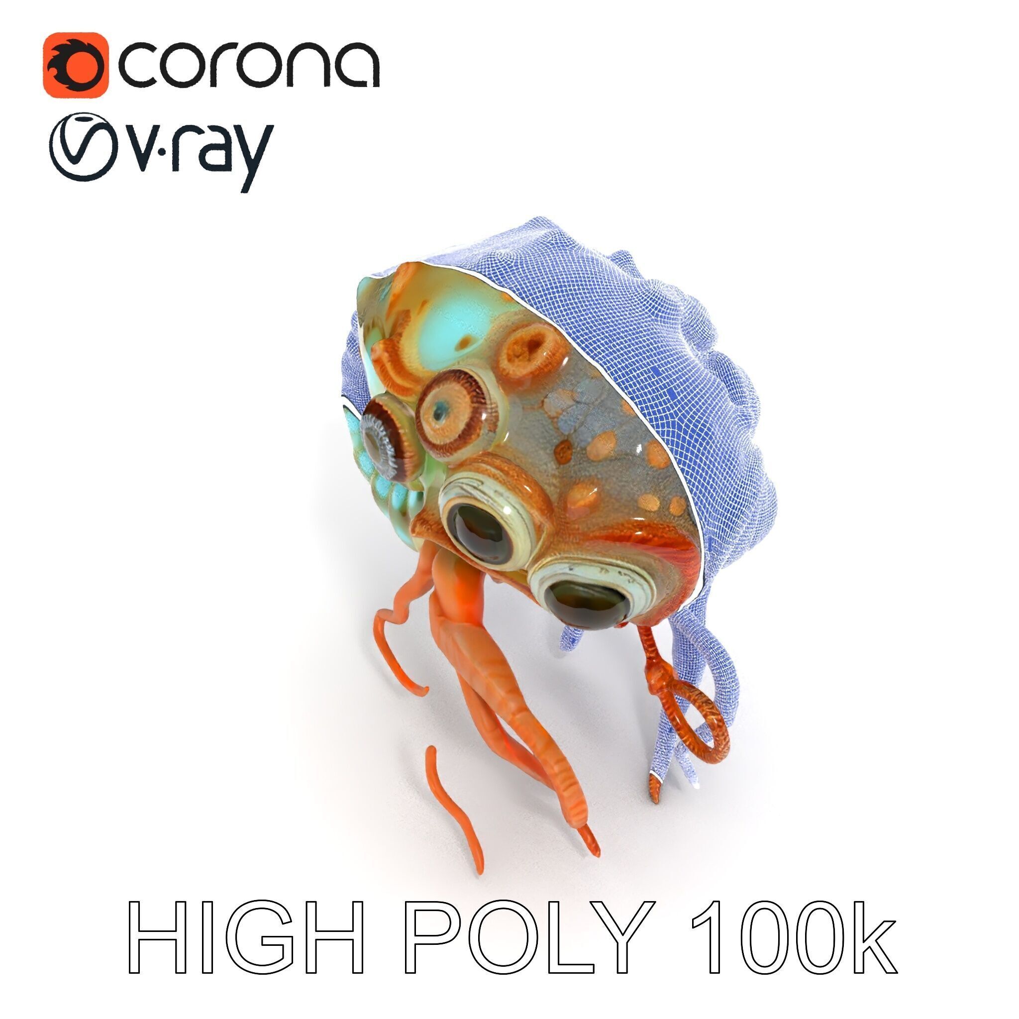 Alien Creature Model Pack with PBR Textures Low-poly 3D model_11