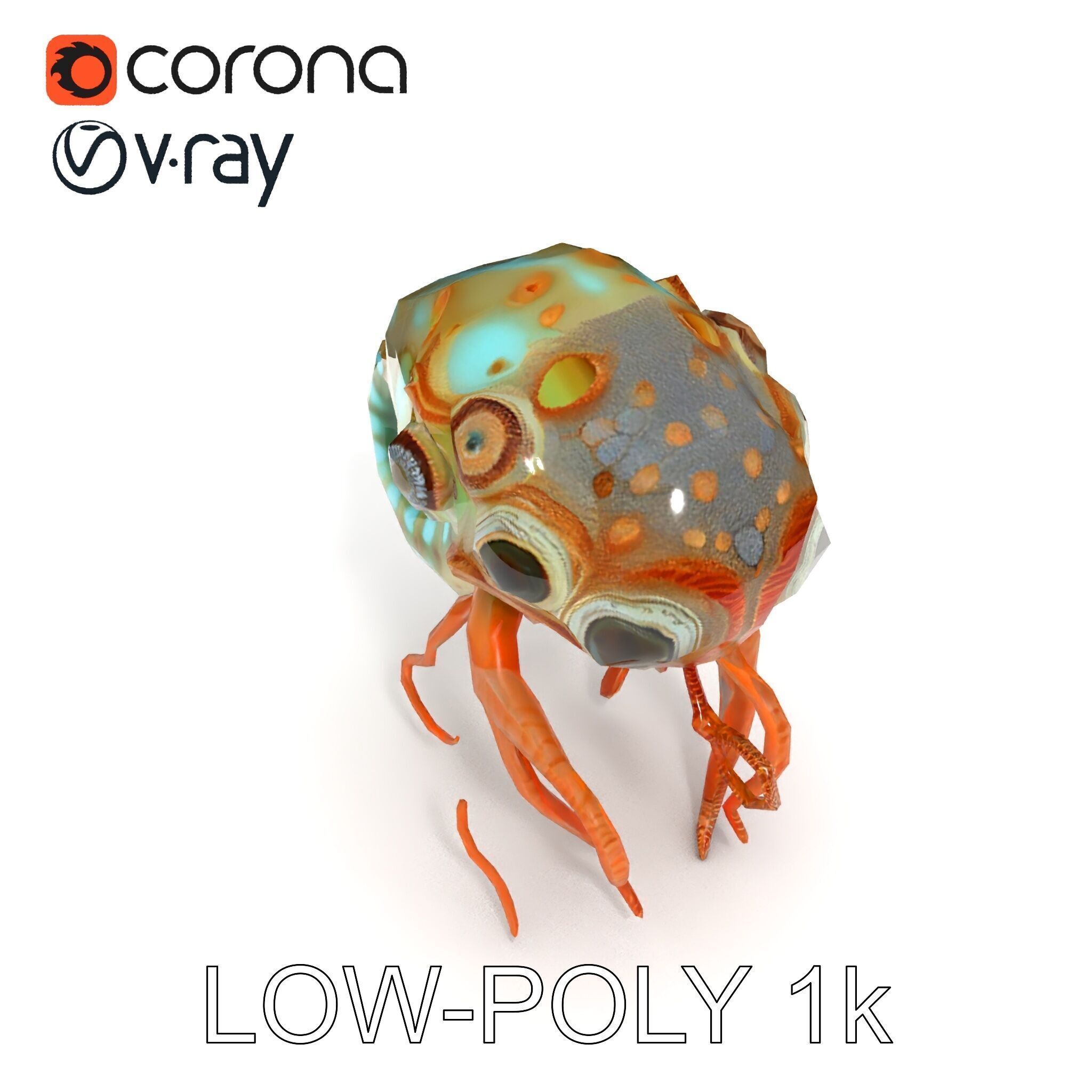 Alien Creature Model Pack with PBR Textures Low-poly 3D model_21