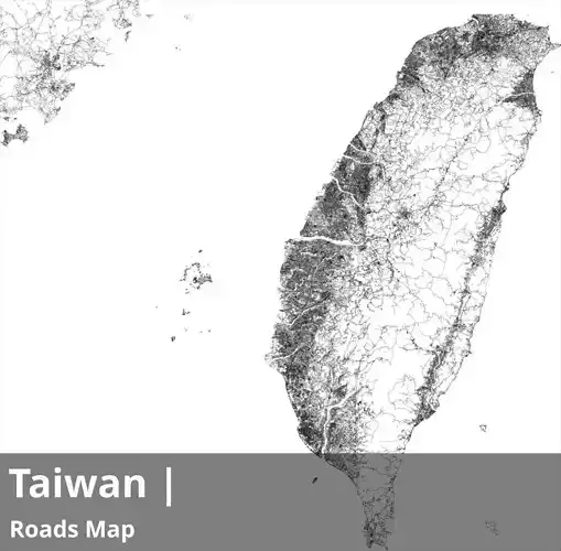 Taiwan Water Roads and Buildings 8k High resolution Maps