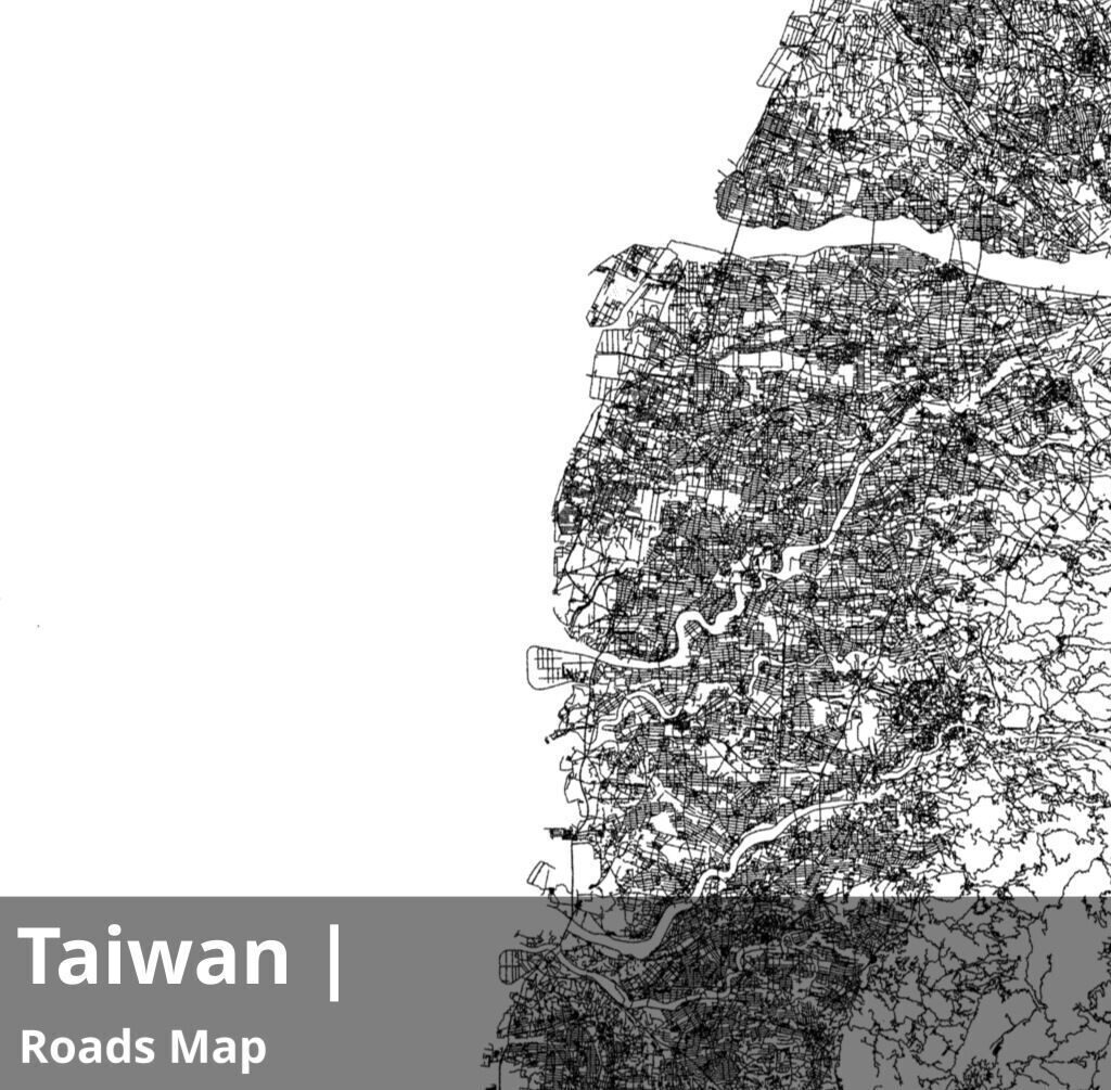 Taiwan Water Roads and Buildings 8k High resolution Maps Texture_1