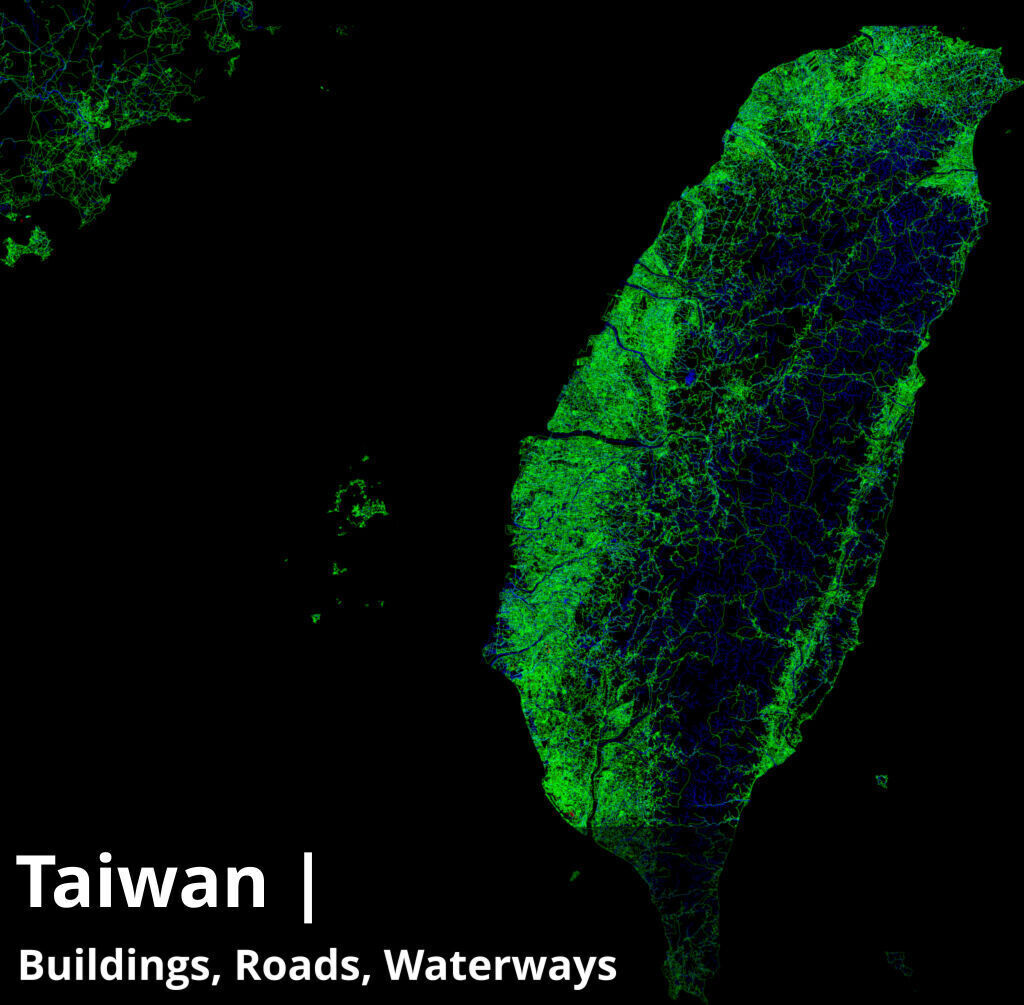 Taiwan Water Roads and Buildings 8k High resolution Maps Texture_7