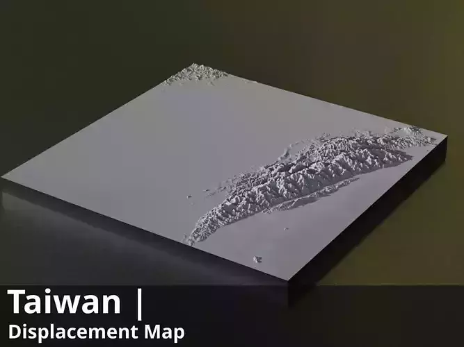 Taiwan FBX 3D printable mesh and Displacement 8k High res Maps