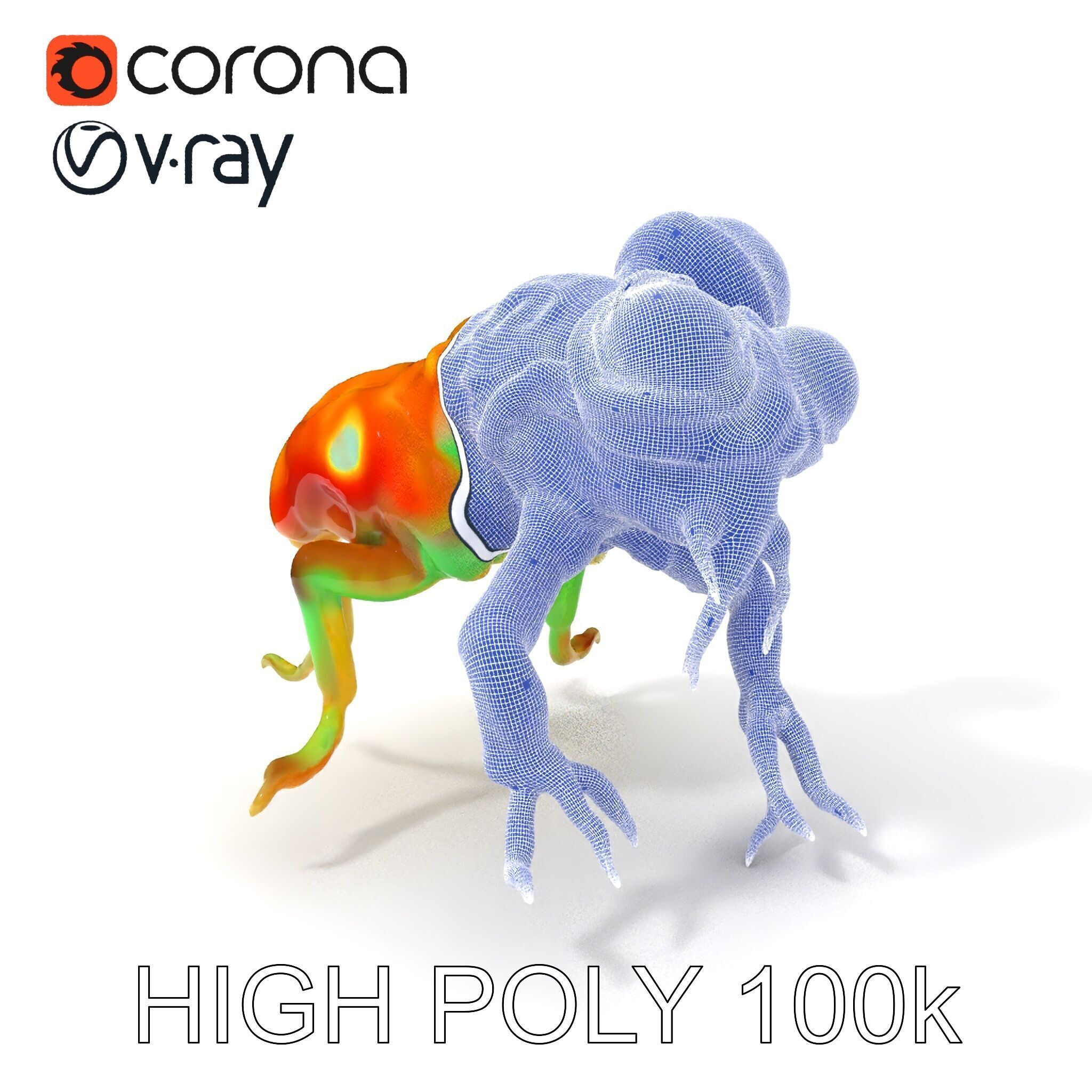 Colorful Alien Creature D Model Pack Low-poly 3D model_4
