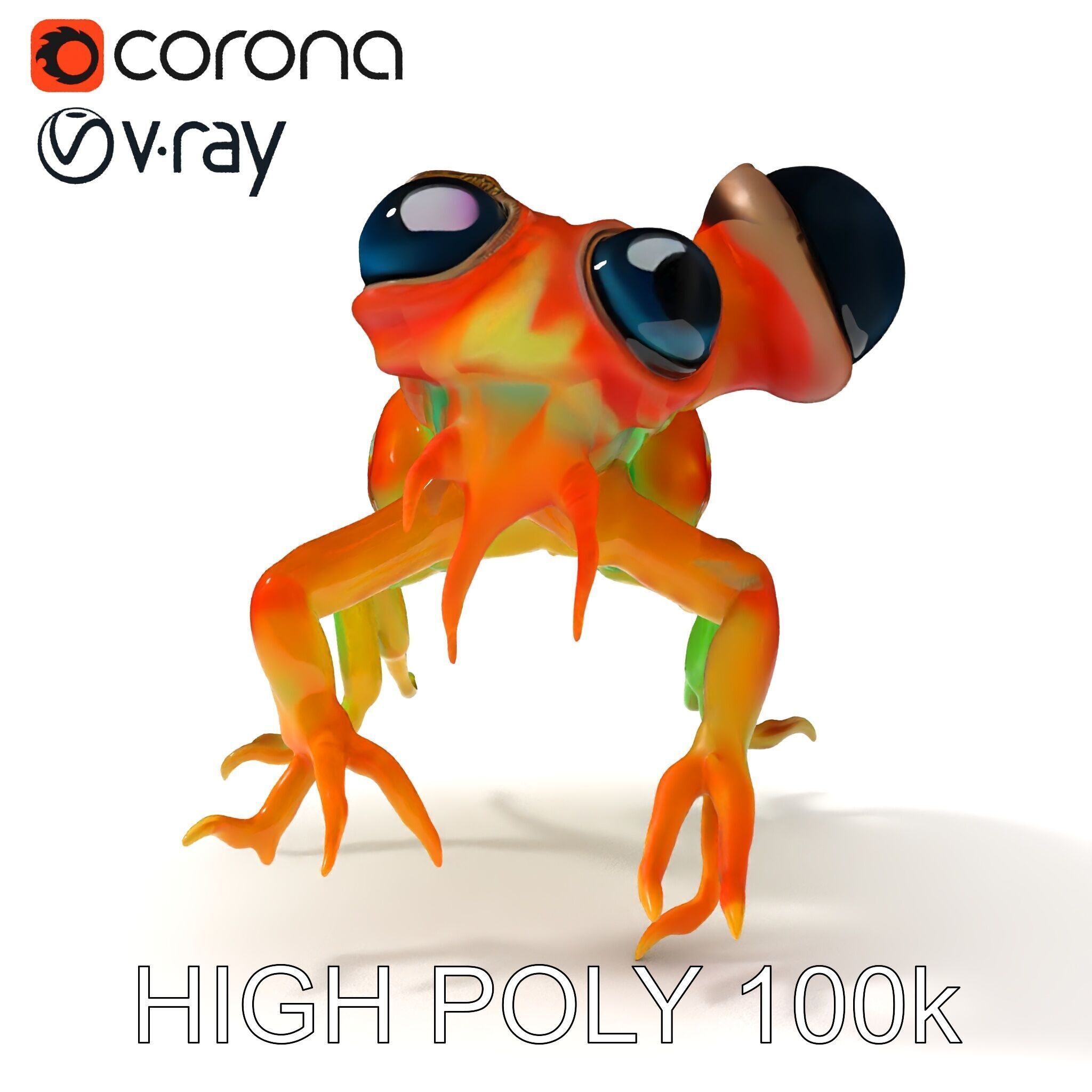 Colorful Alien Creature D Model Pack Low-poly 3D model_21