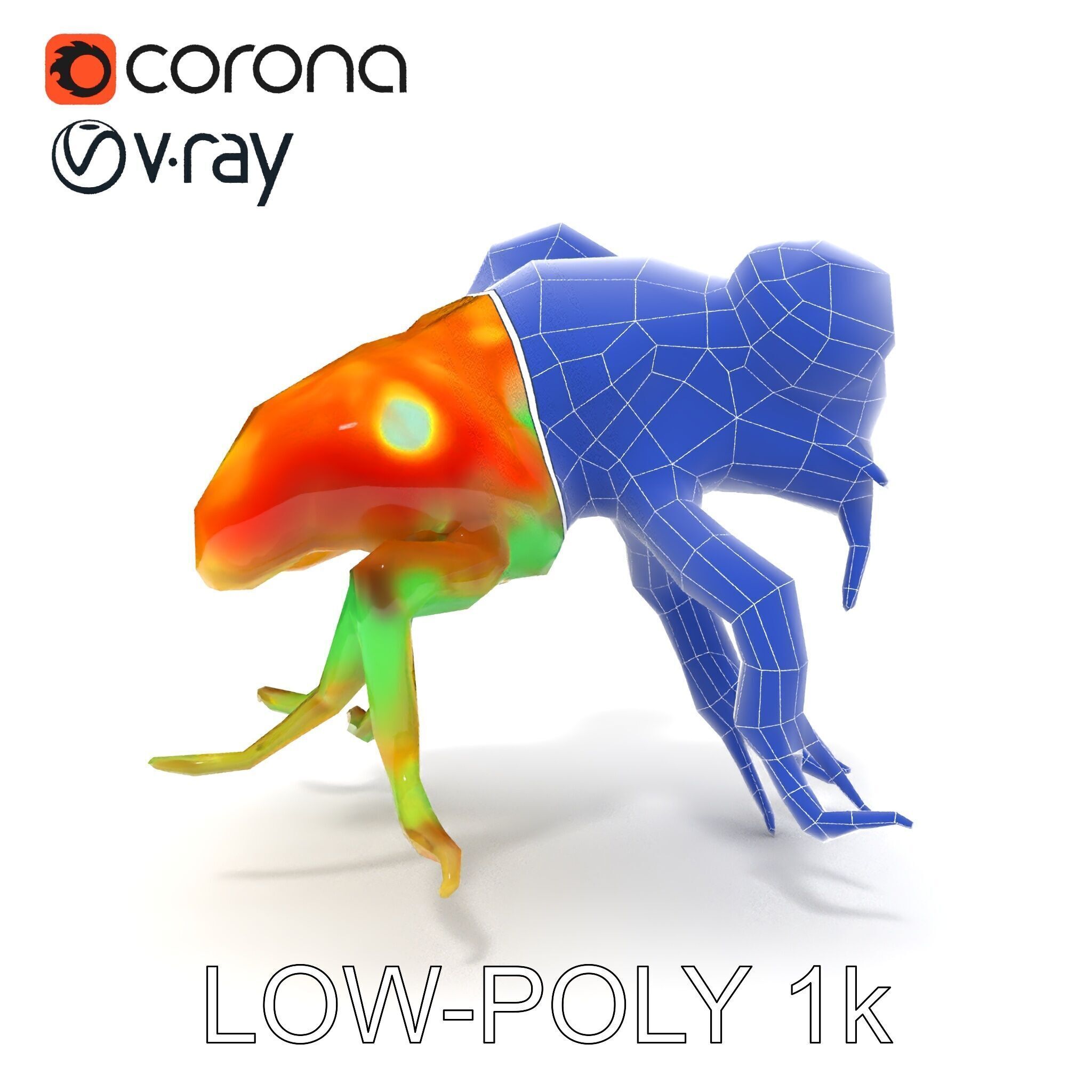 Colorful Alien Creature D Model Pack Low-poly 3D model_26