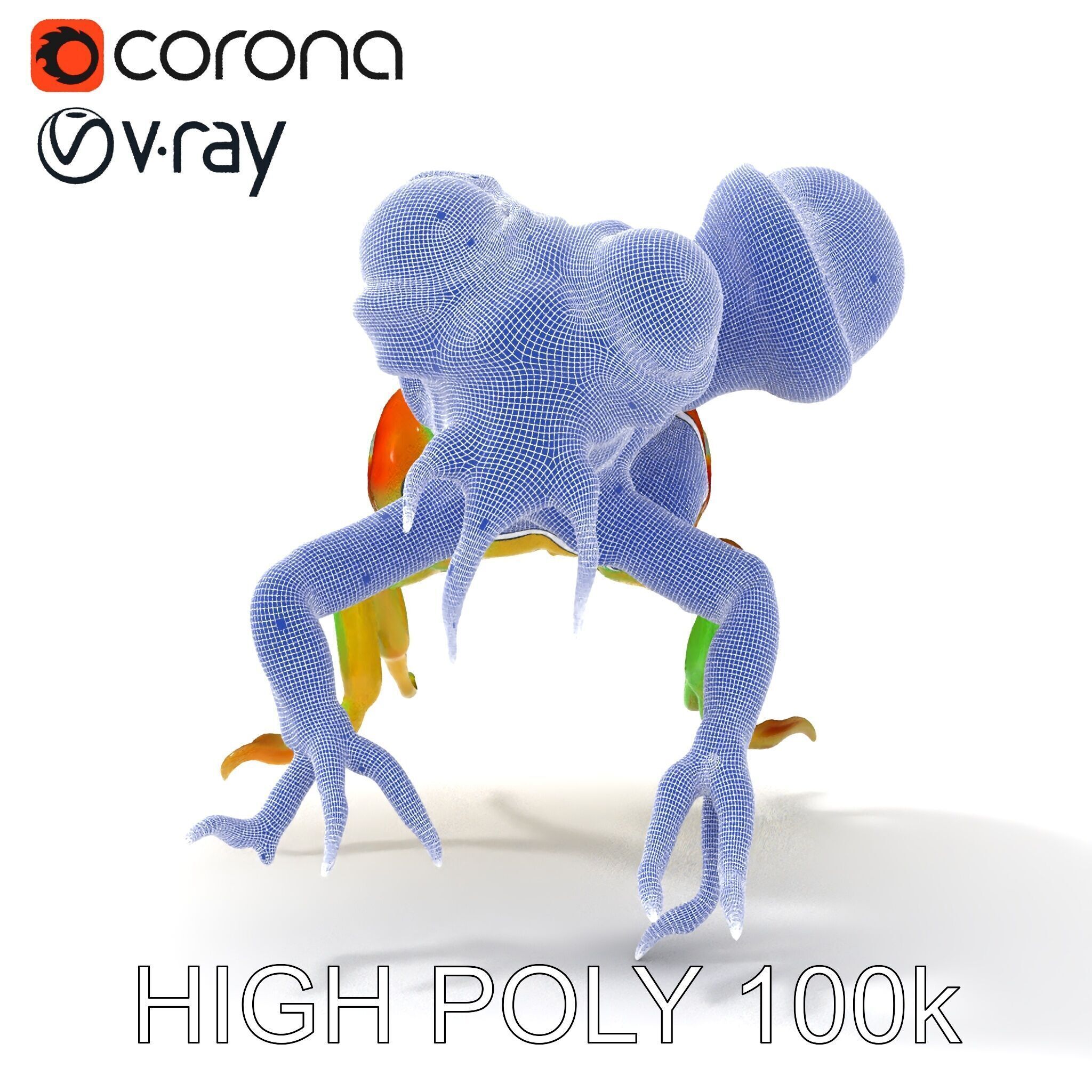Colorful Alien Creature D Model Pack Low-poly 3D model_27