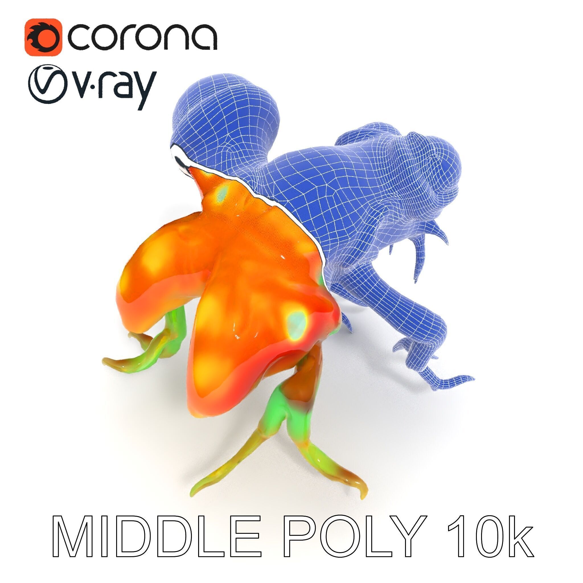 Colorful Alien Creature D Model Pack Low-poly 3D model_8
