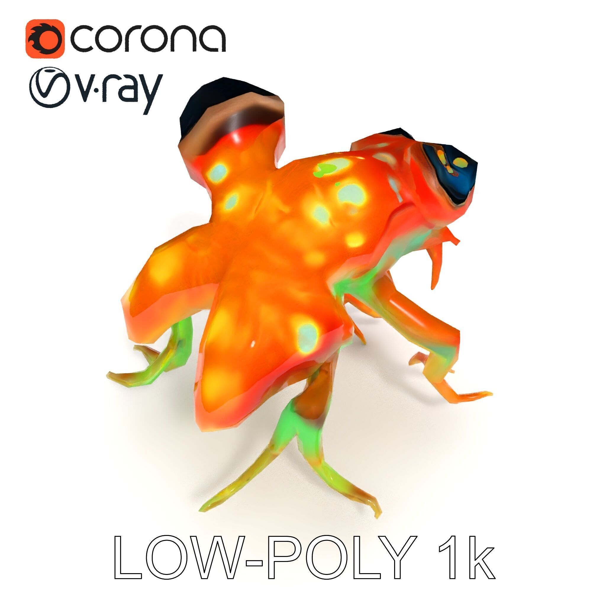 Colorful Alien Creature D Model Pack Low-poly 3D model_17