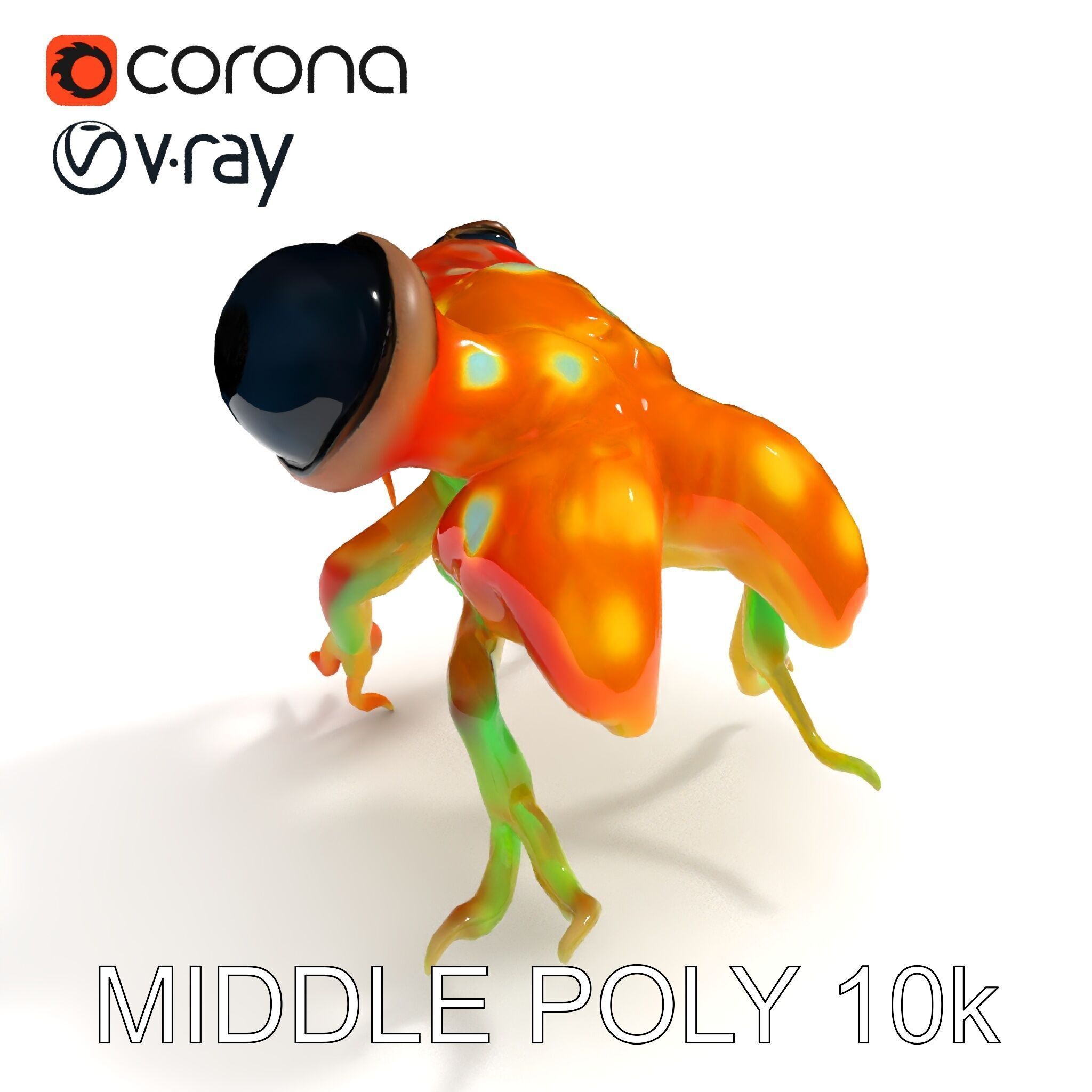 Colorful Alien Creature D Model Pack Low-poly 3D model_30