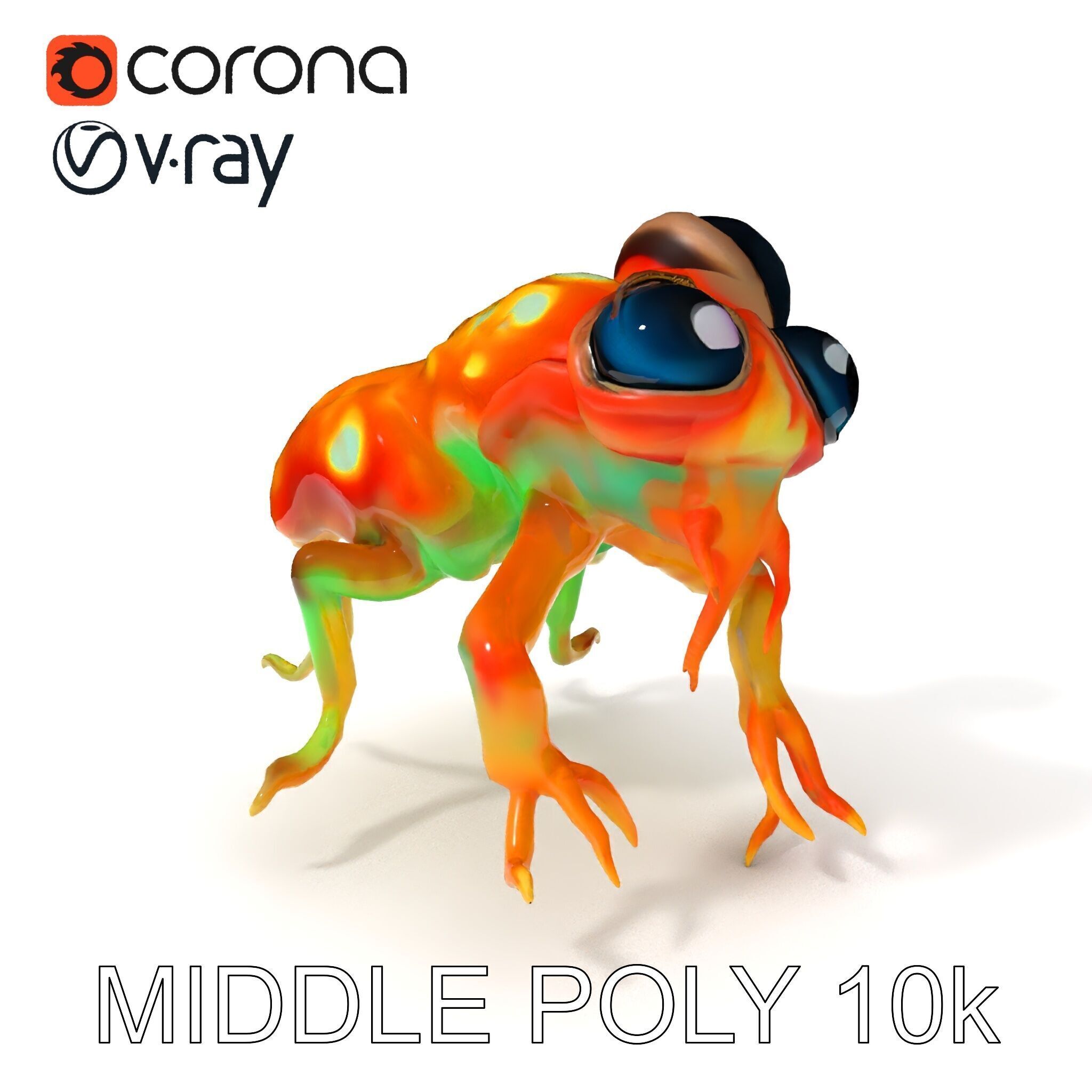 Colorful Alien Creature D Model Pack Low-poly 3D model_28