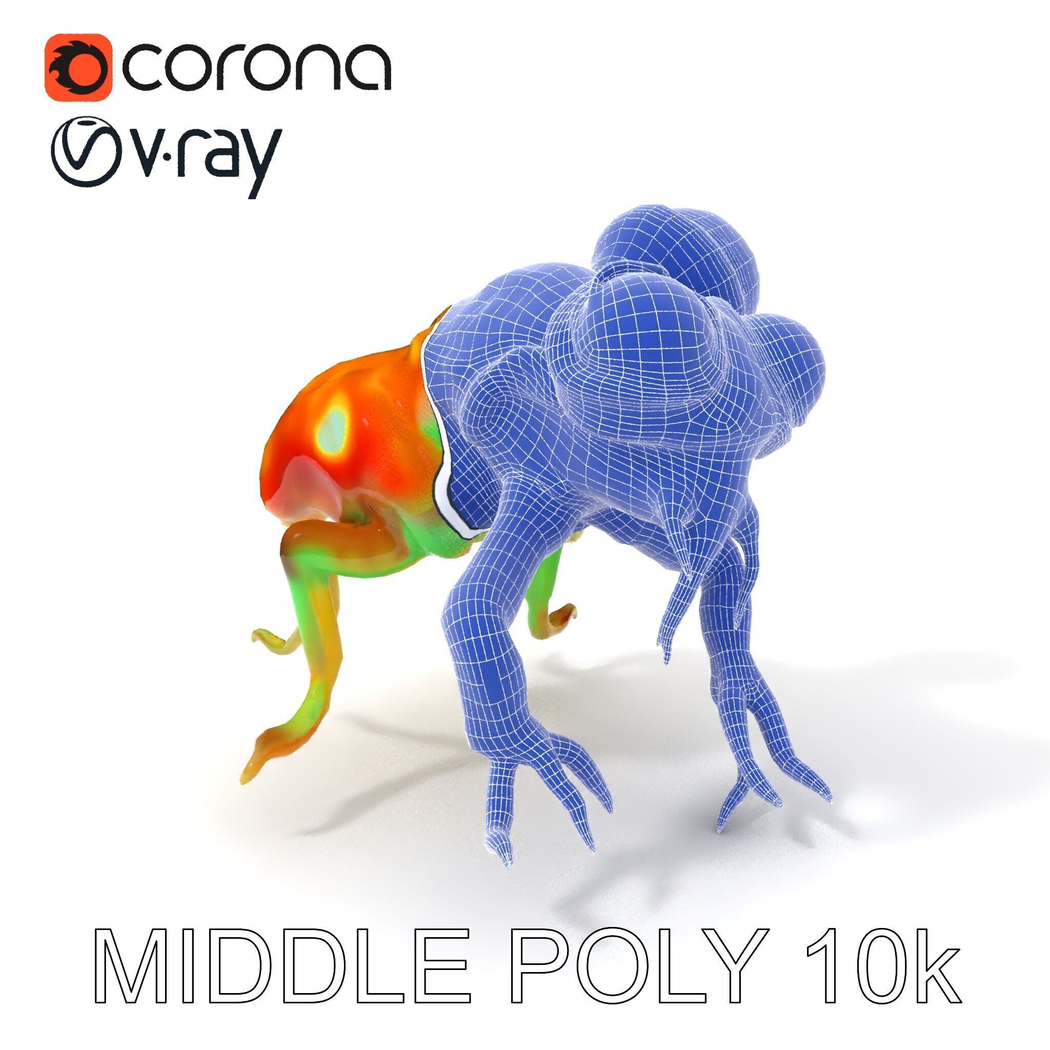 Colorful Alien Creature D Model Pack Low-poly 3D model_6