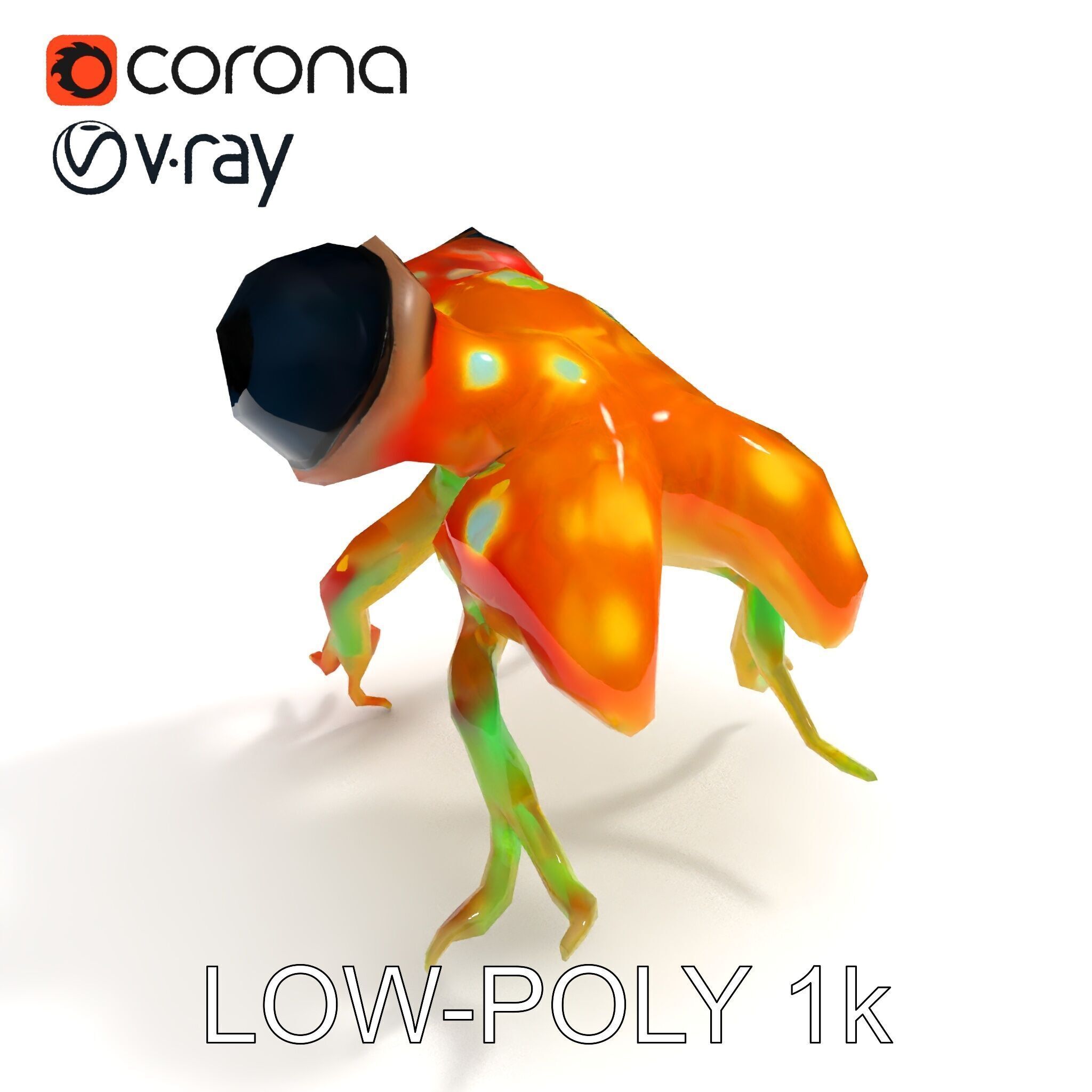 Colorful Alien Creature D Model Pack Low-poly 3D model_12