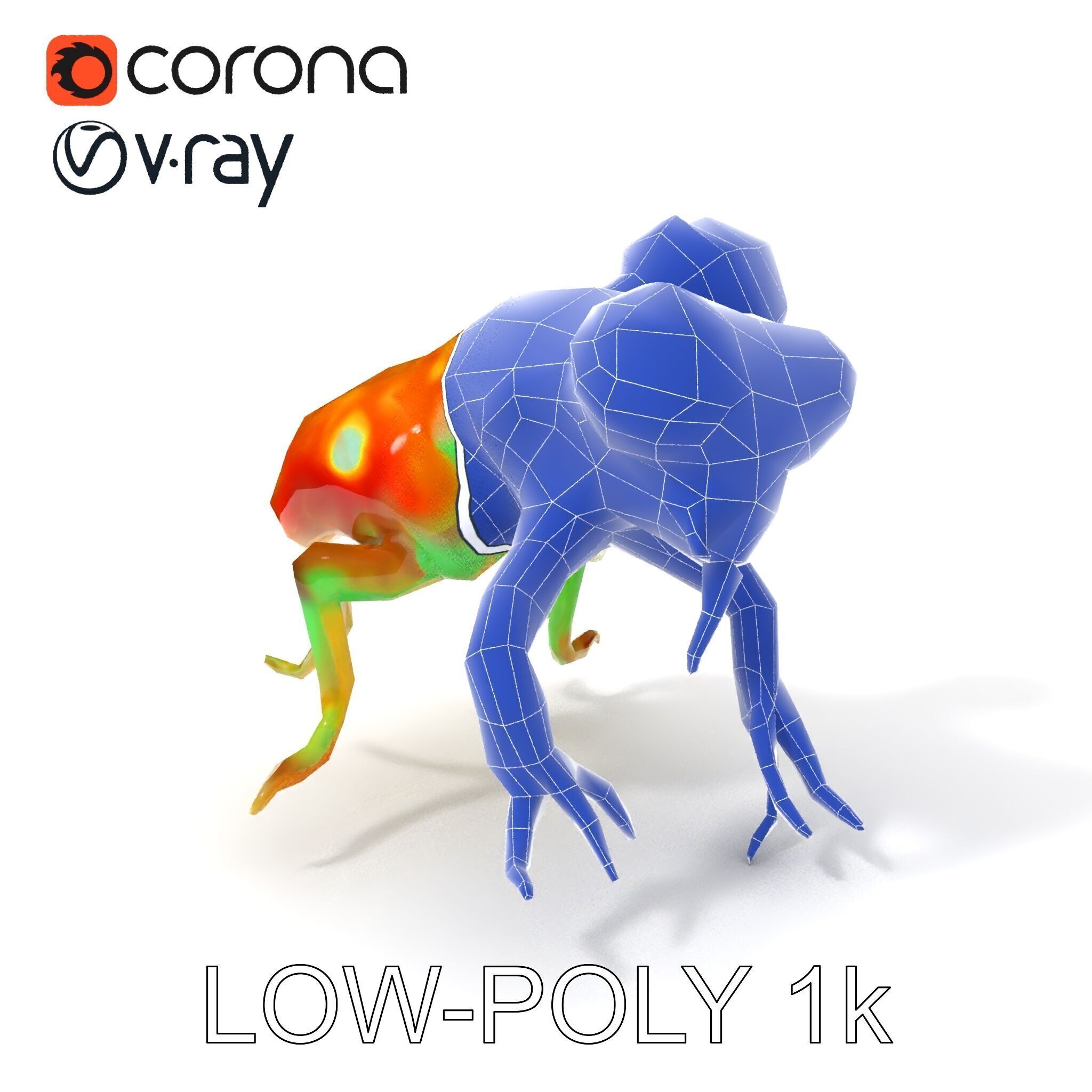 Colorful Alien Creature D Model Pack Low-poly 3D model_23