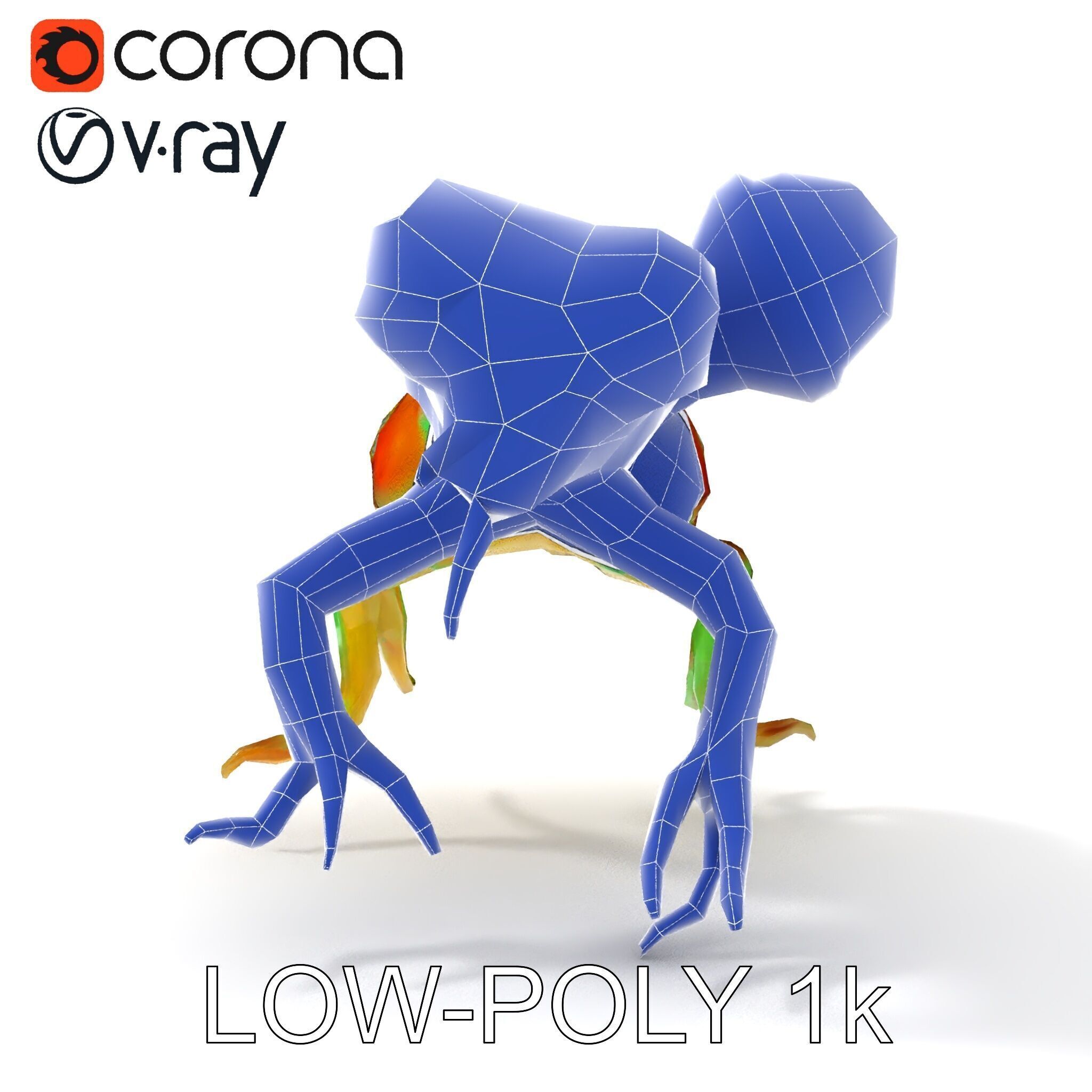 Colorful Alien Creature D Model Pack Low-poly 3D model_29
