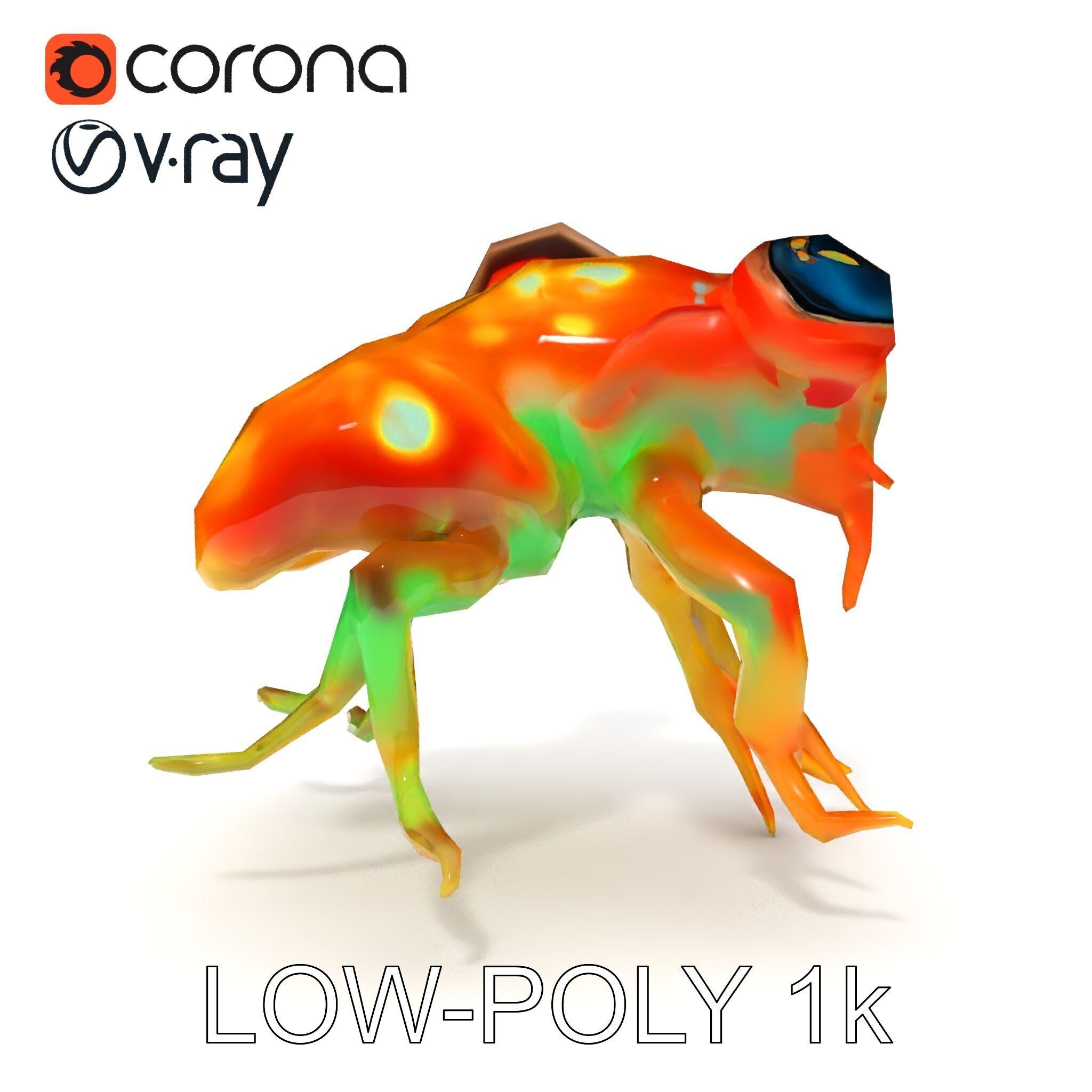 Colorful Alien Creature D Model Pack Low-poly 3D model_9