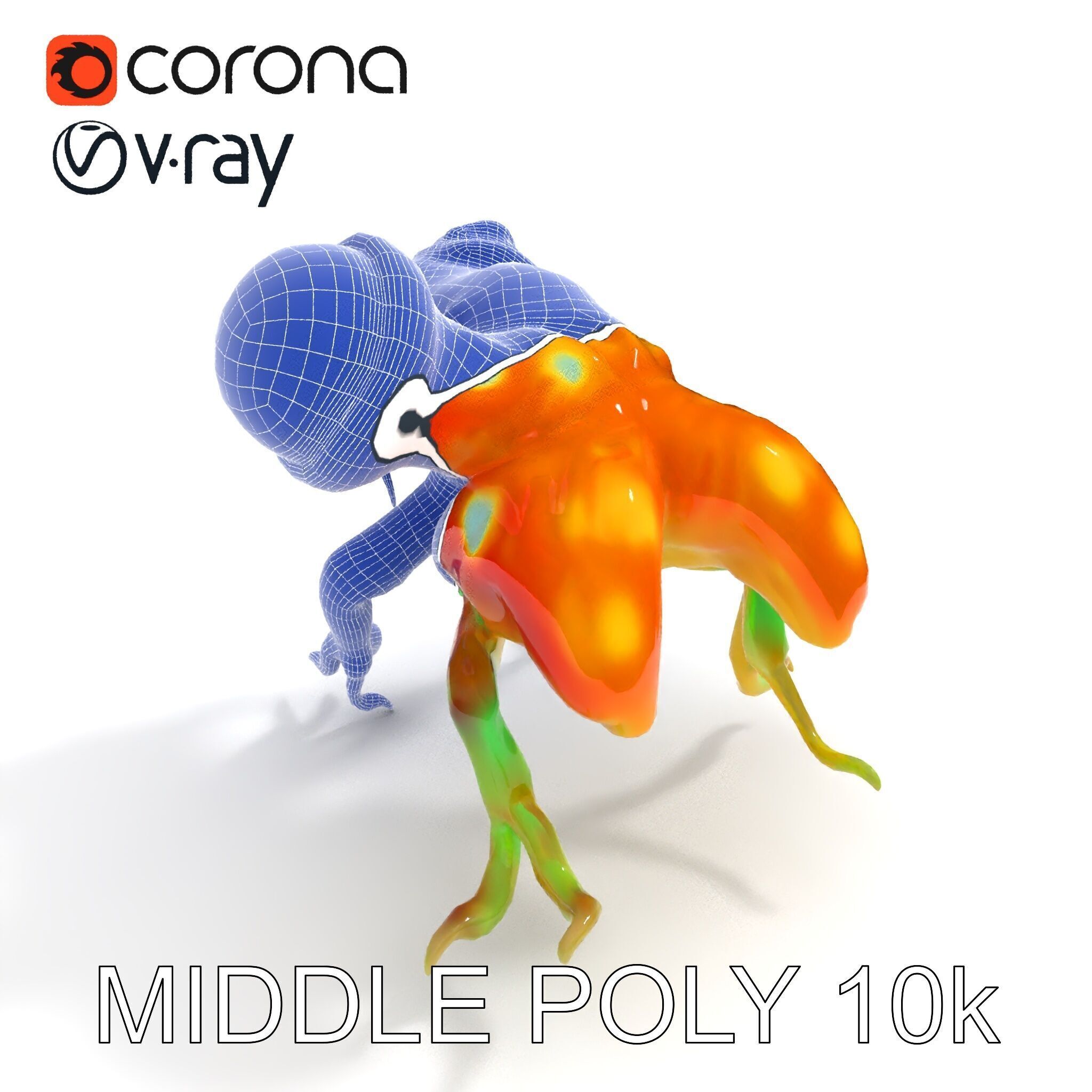 Colorful Alien Creature D Model Pack Low-poly 3D model_22
