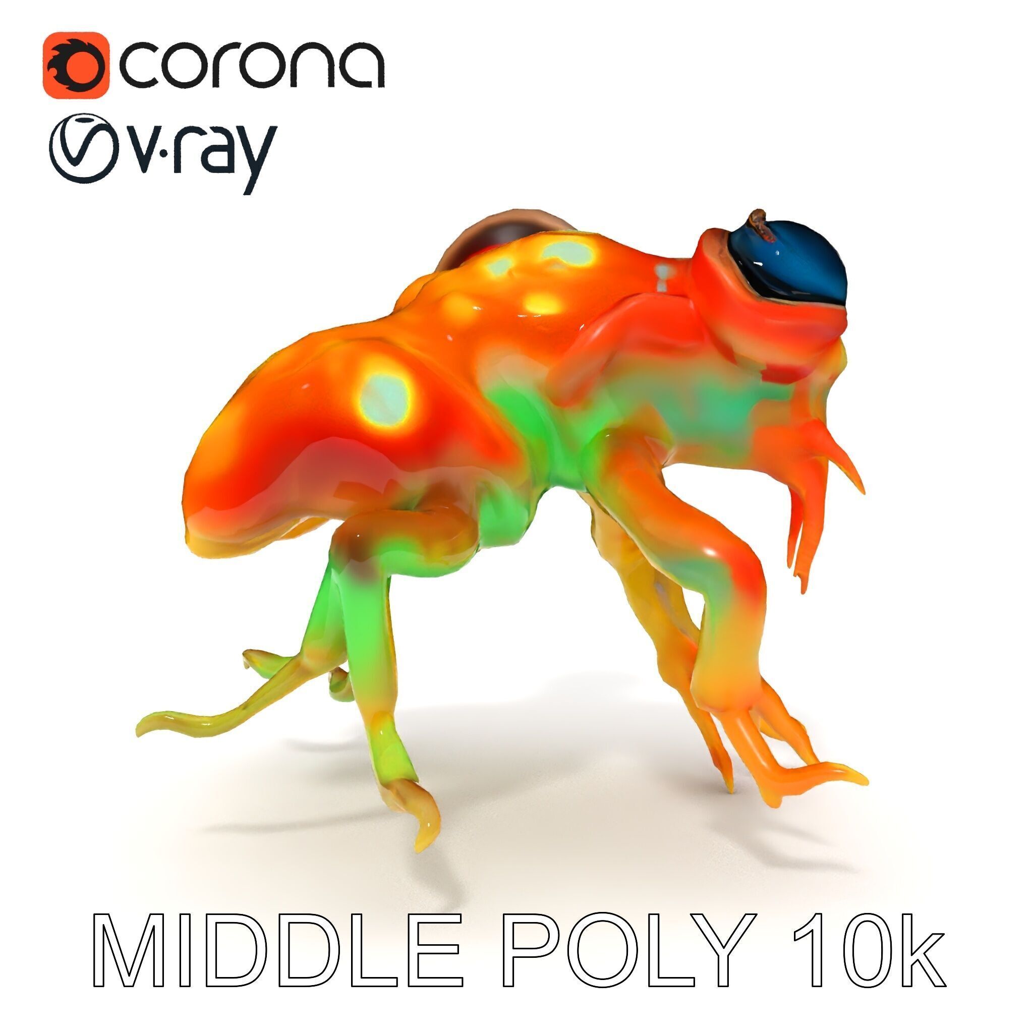 Colorful Alien Creature D Model Pack Low-poly 3D model_33