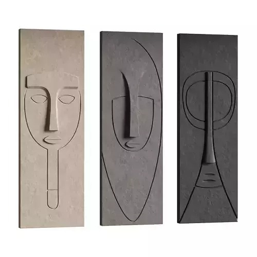 Abstract faces wall decor 3D model
