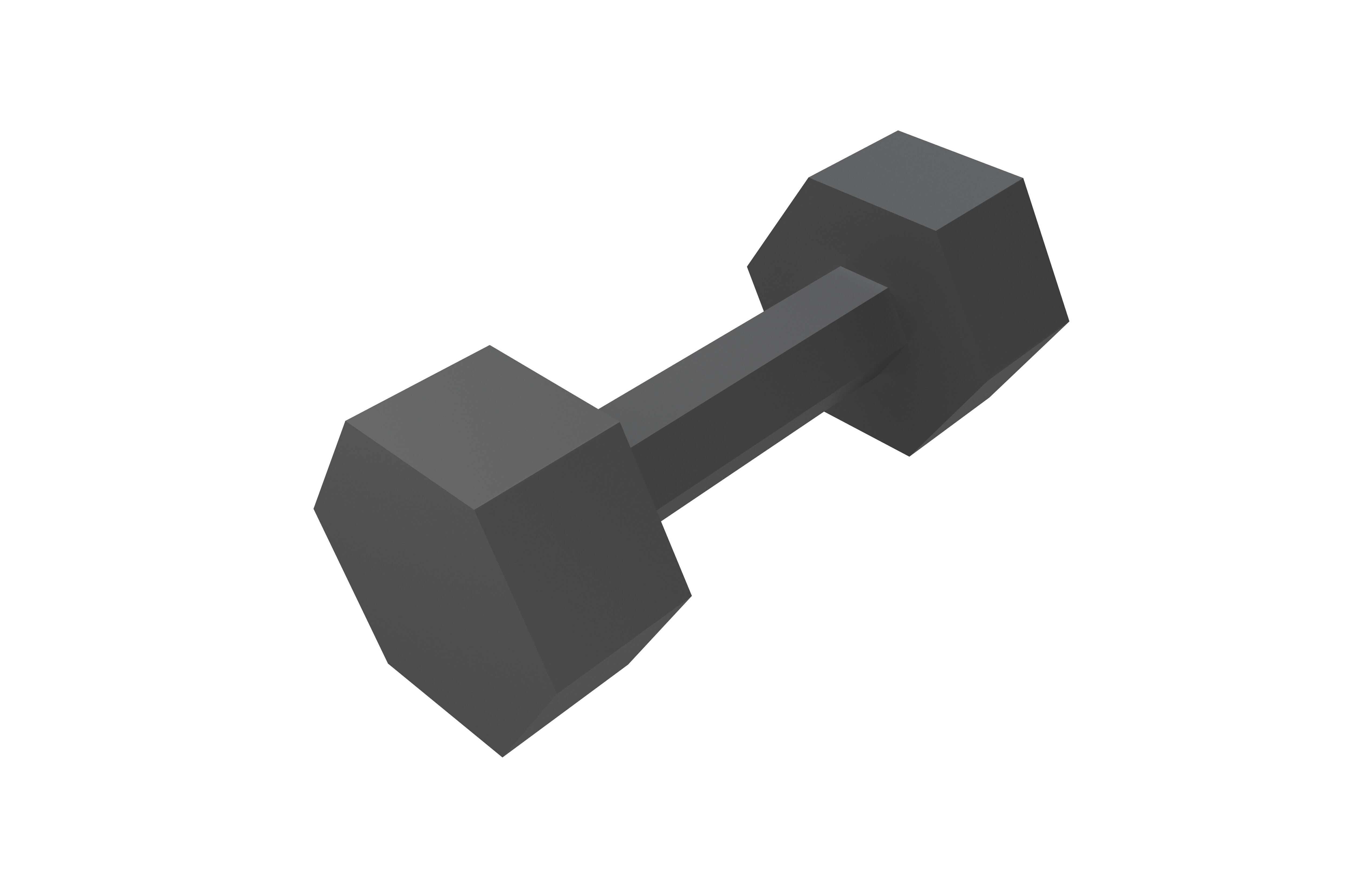 Low poly Dumbbell v1 001 Low-poly 3D model_2