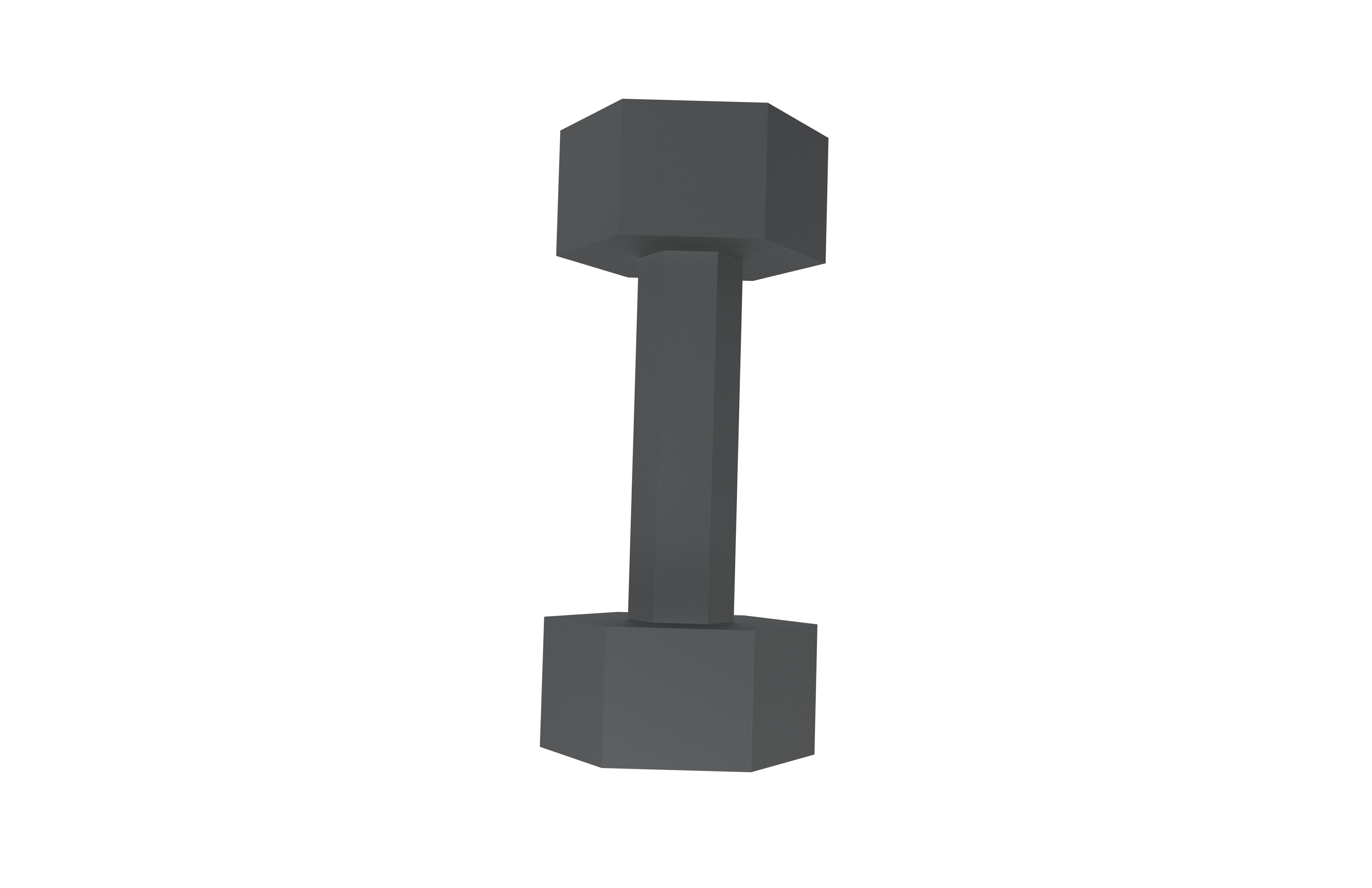 Low poly Dumbbell v1 001 Low-poly 3D model_1