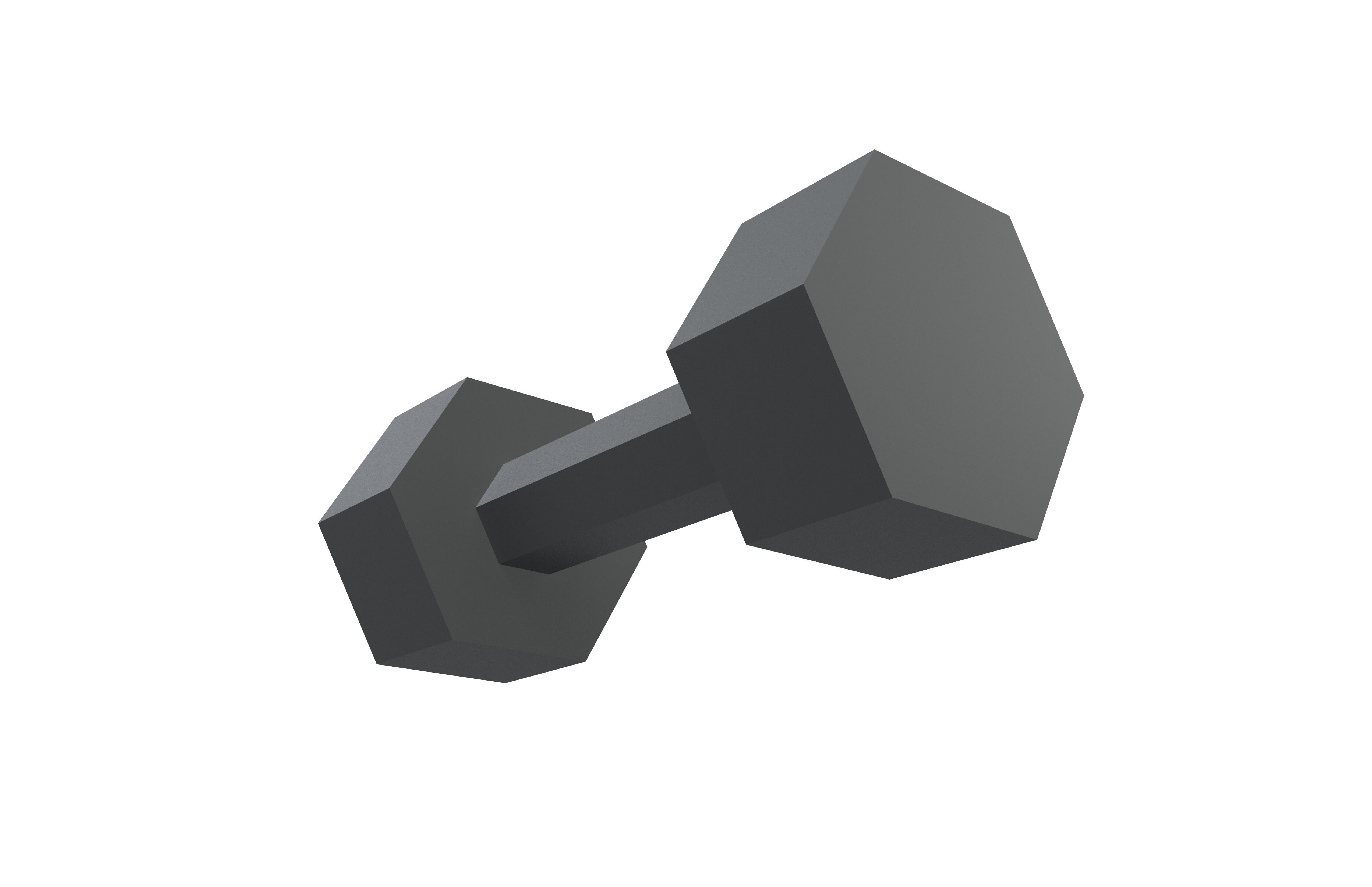 Low poly Dumbbell v1 001 Low-poly 3D model_3