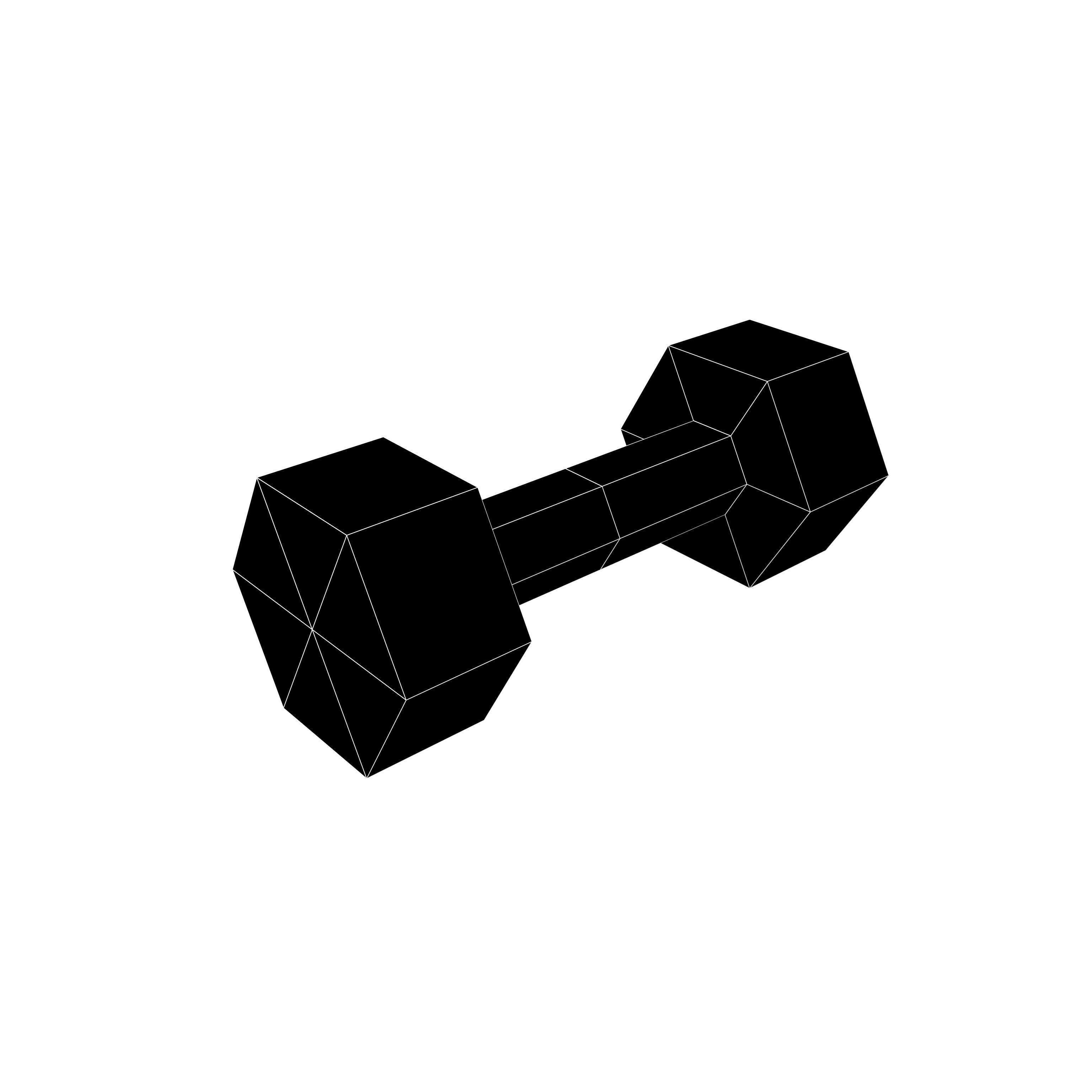 Low poly Dumbbell v1 001 Low-poly 3D model_4