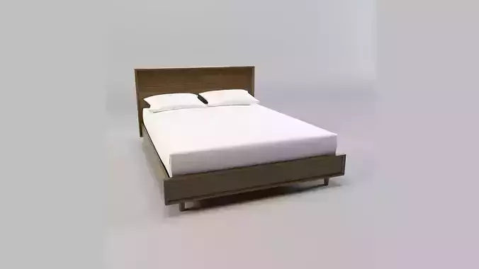 Modern Walnut Wooden Bed King and Queen Sizes