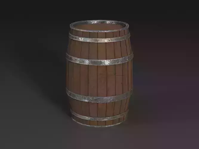 Medieval wooden realistic barrel and Substance Materials
