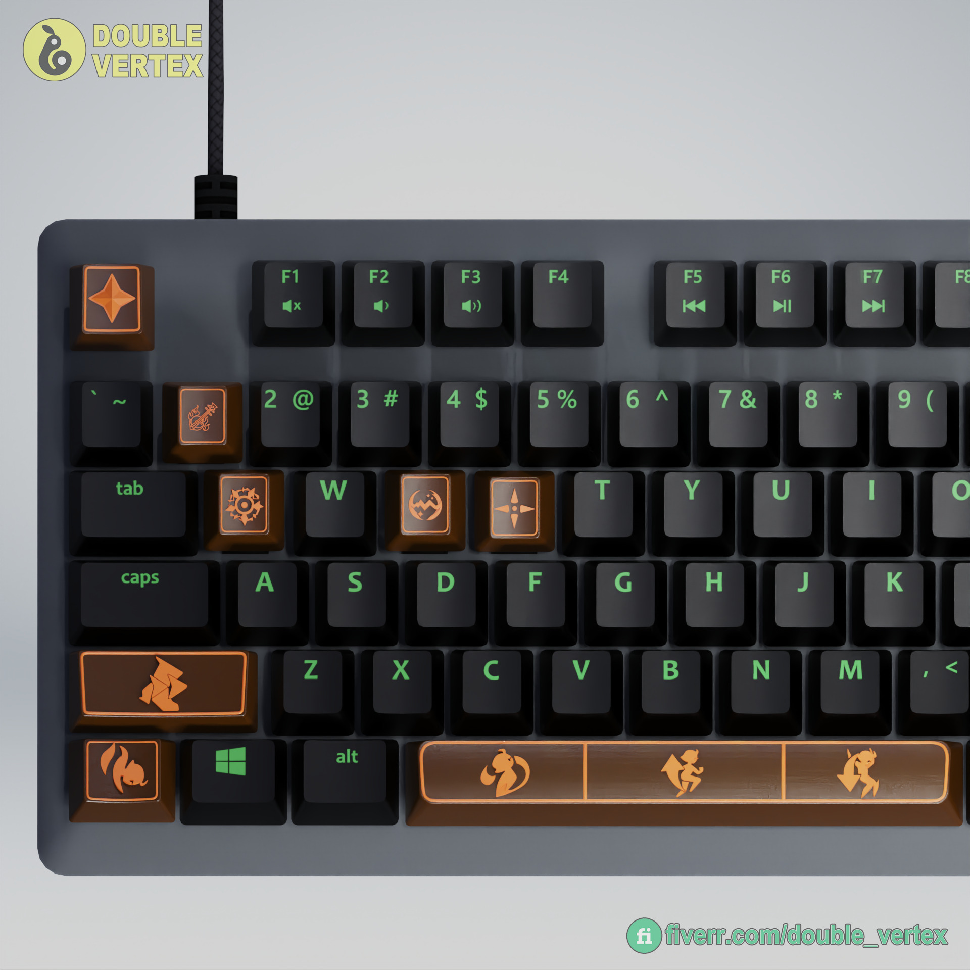 Genshin Impact Xinyan Keycaps - OEM Profile Free 3D print model_4